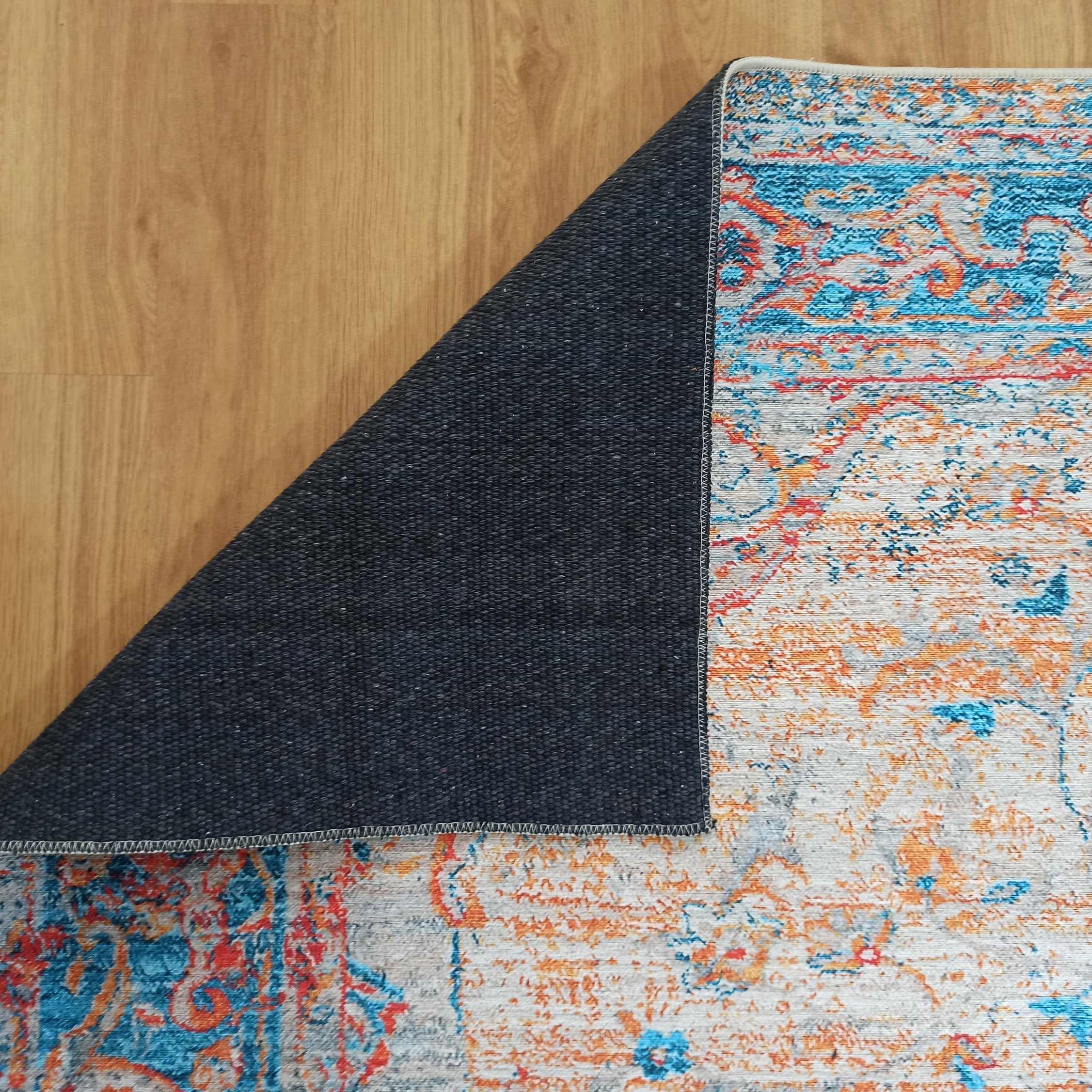 Neami Turkish Oriental Beige Orange Light Blue Rug