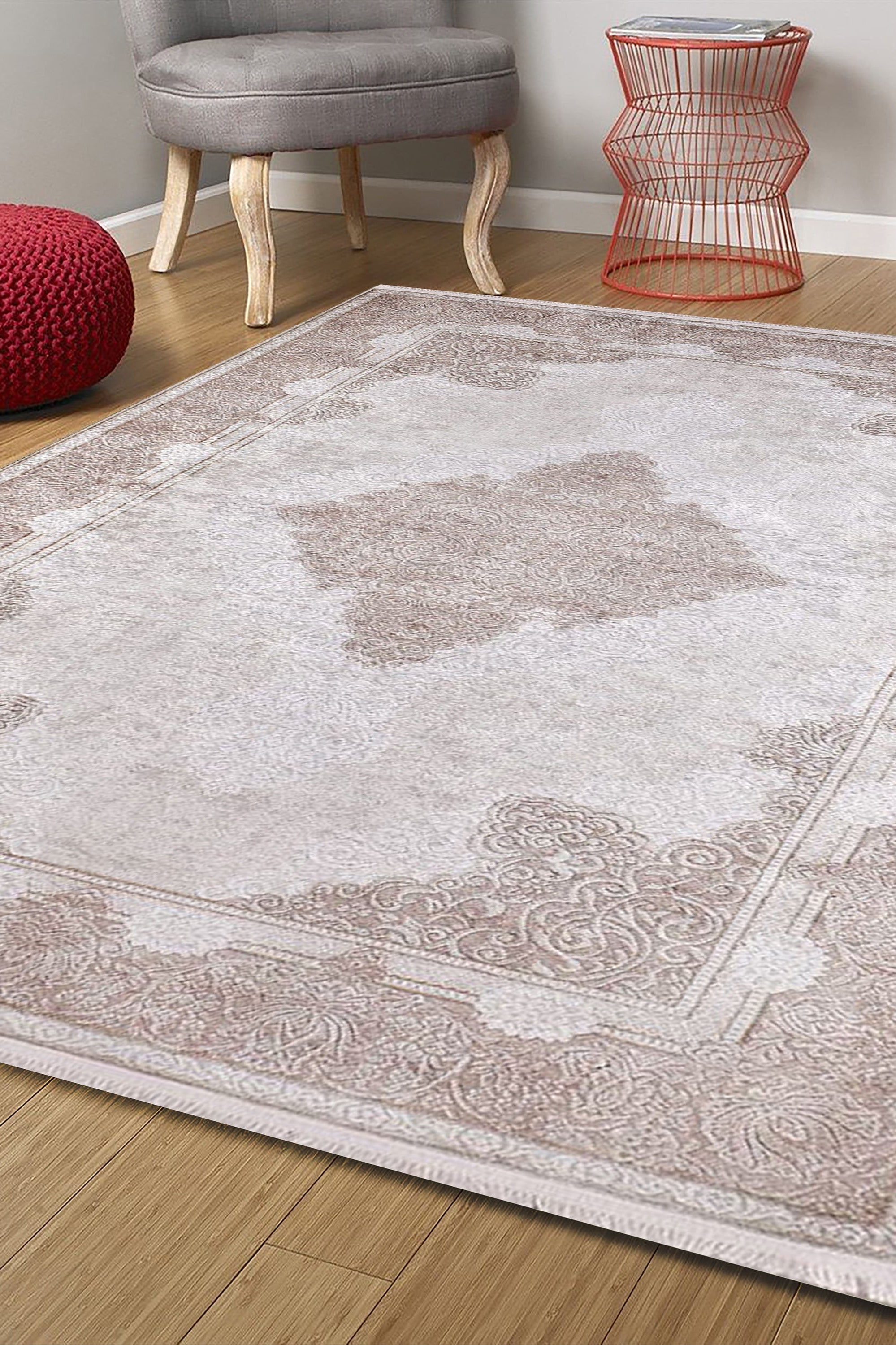 Nina Neutral Faded Beige Turkish Rug