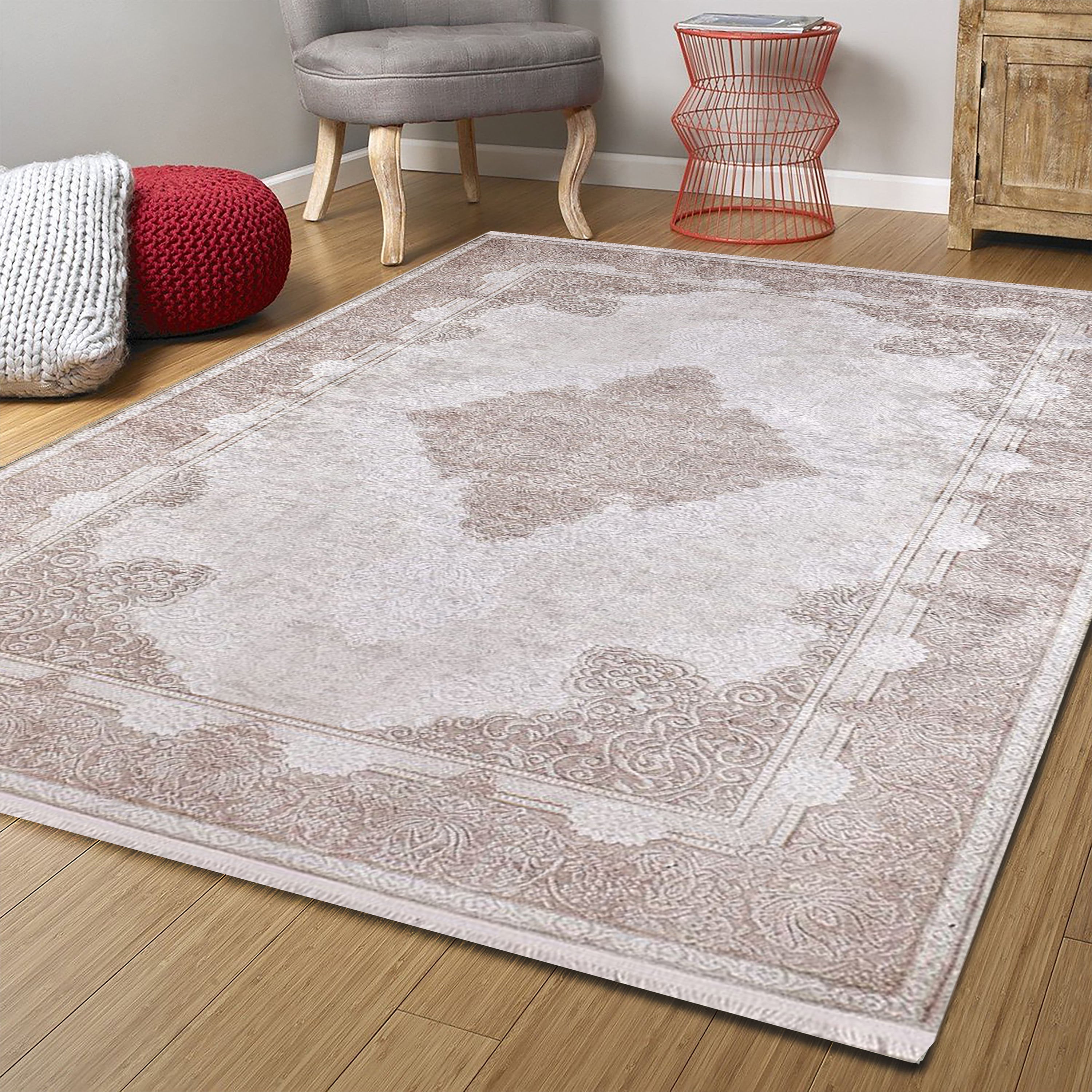 Nina Neutral Faded Beige Turkish Rug