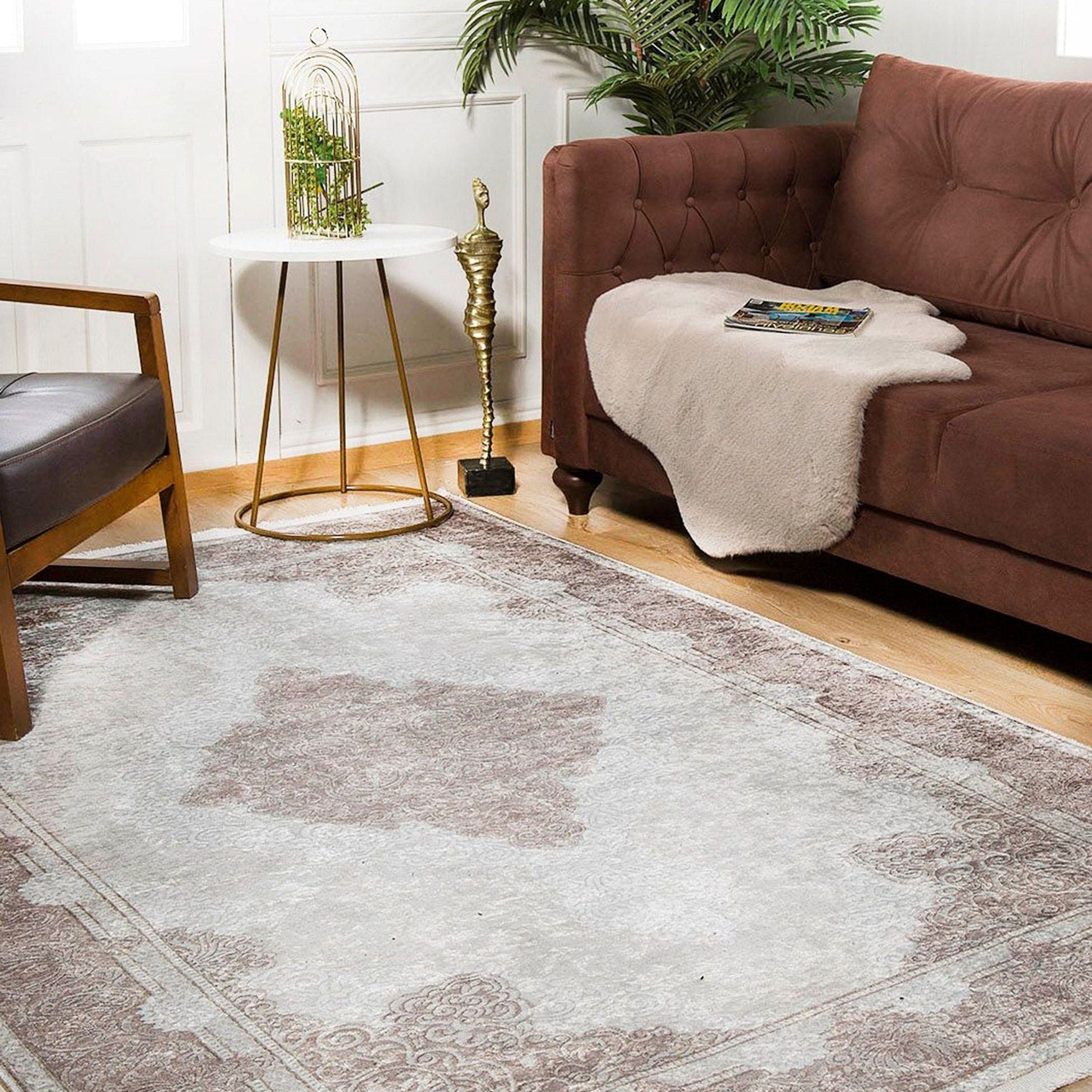 Nina Neutral Faded Beige Turkish Rug