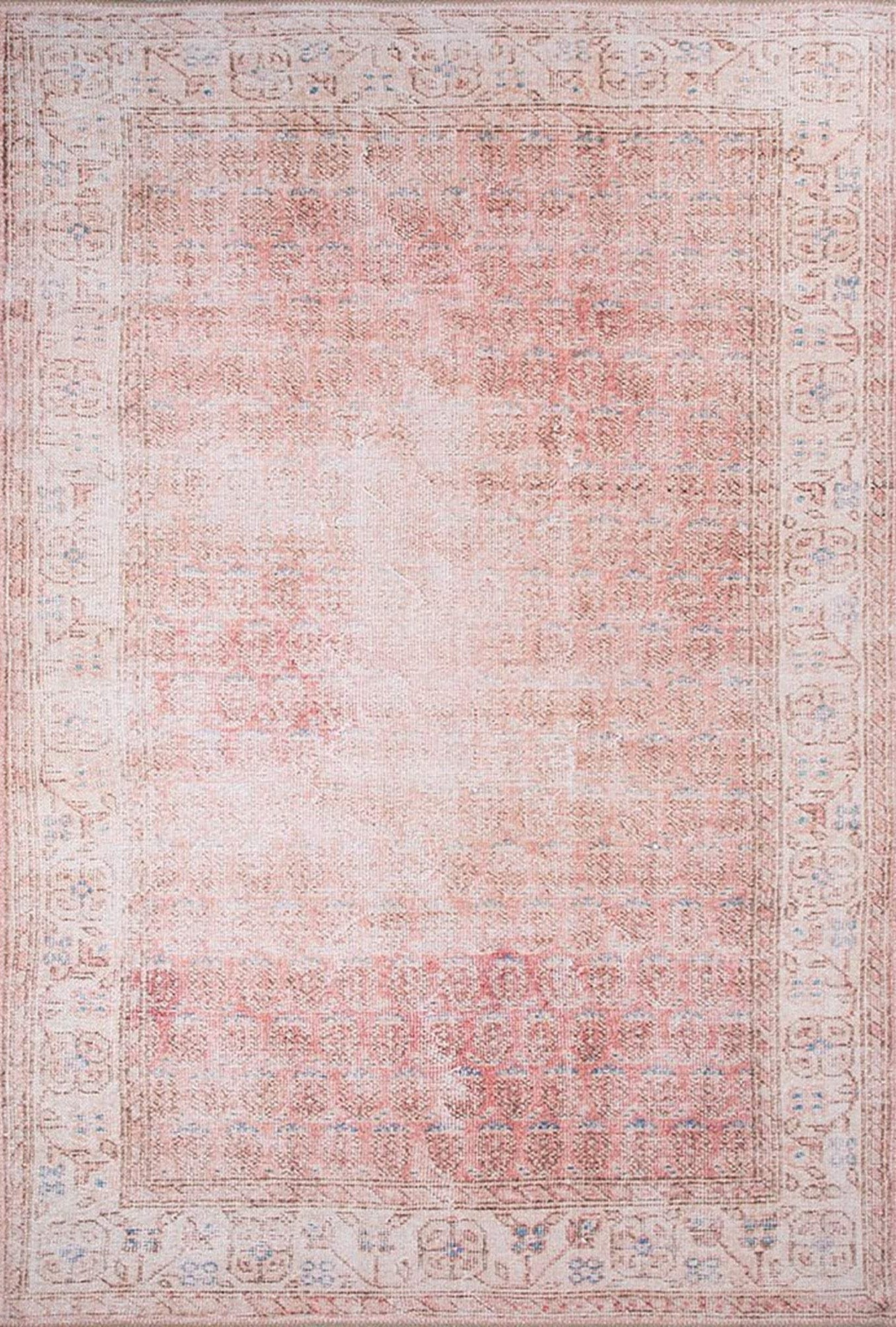 Nisa Rug Turkish Faded Burnt Orange Rug