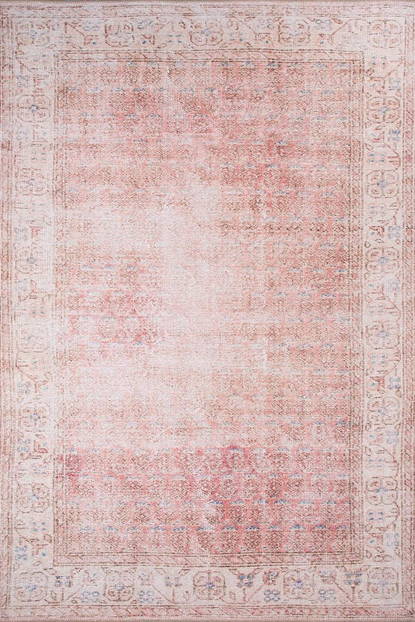 Nisa Rug Turkish Faded Burnt Orange Rug