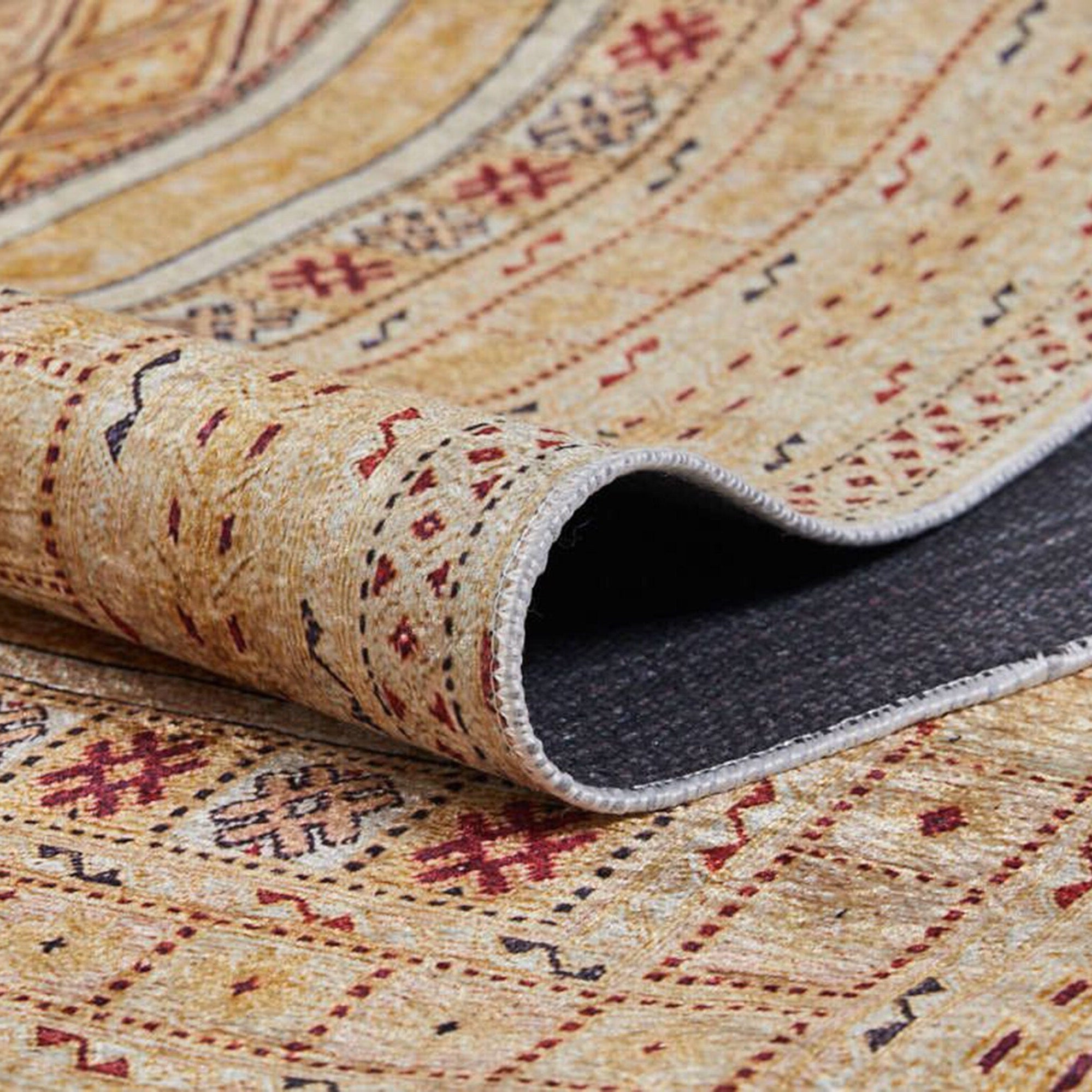 Noma Beige Pastel Yellow Kilim Turkish Rug