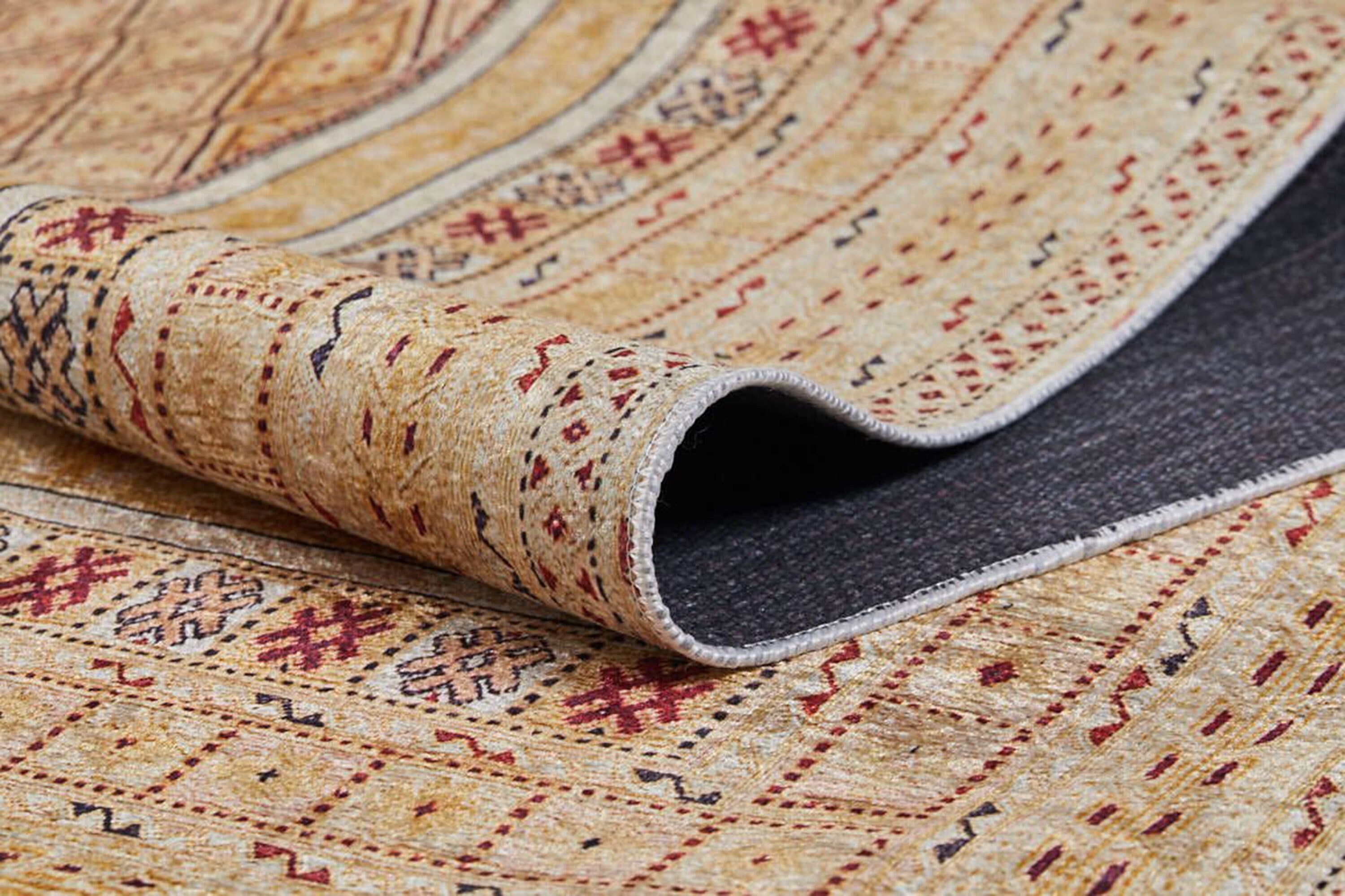 Noma Beige Pastel Yellow Kilim Turkish Rug