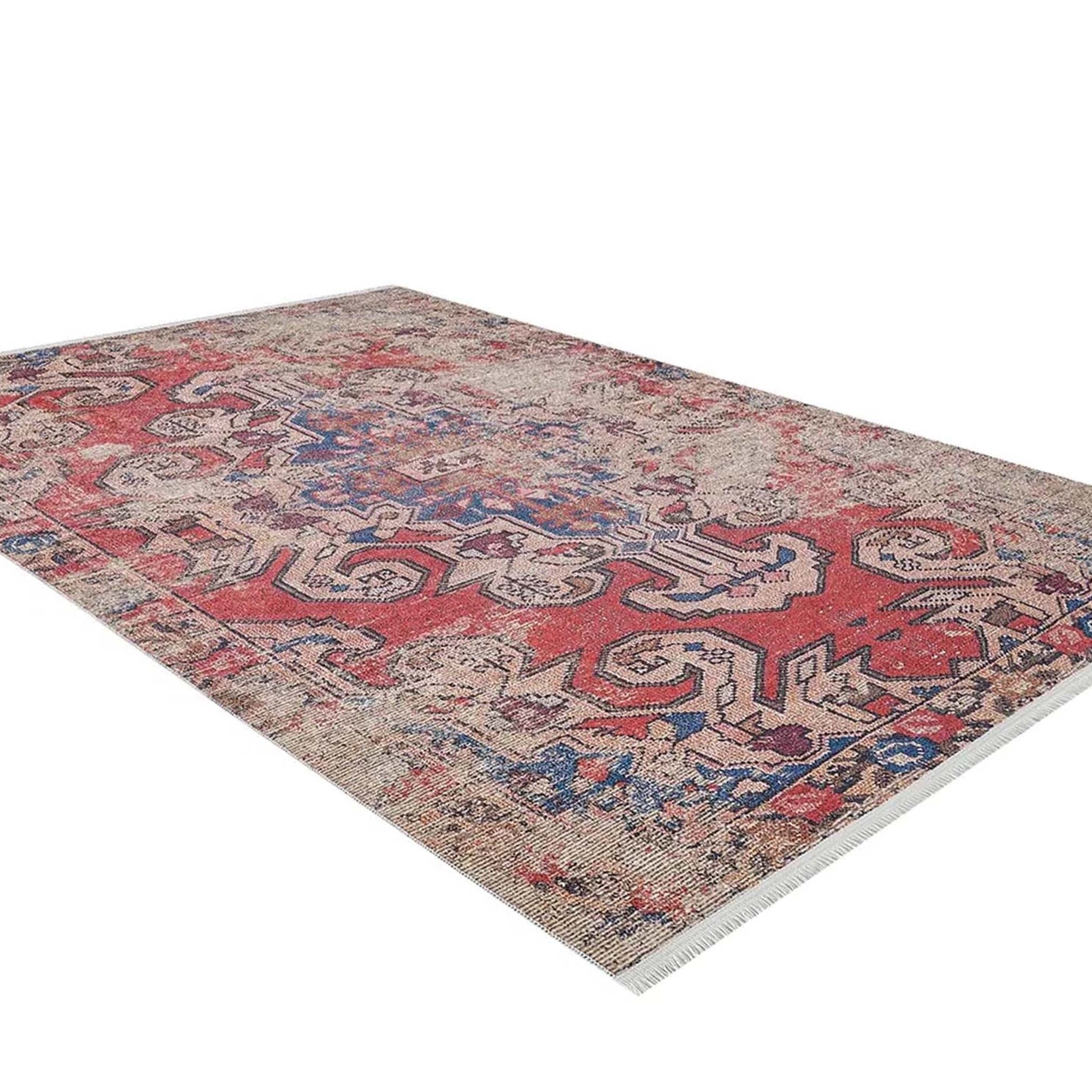 Noor Distressed Turkish Faded Red Rug