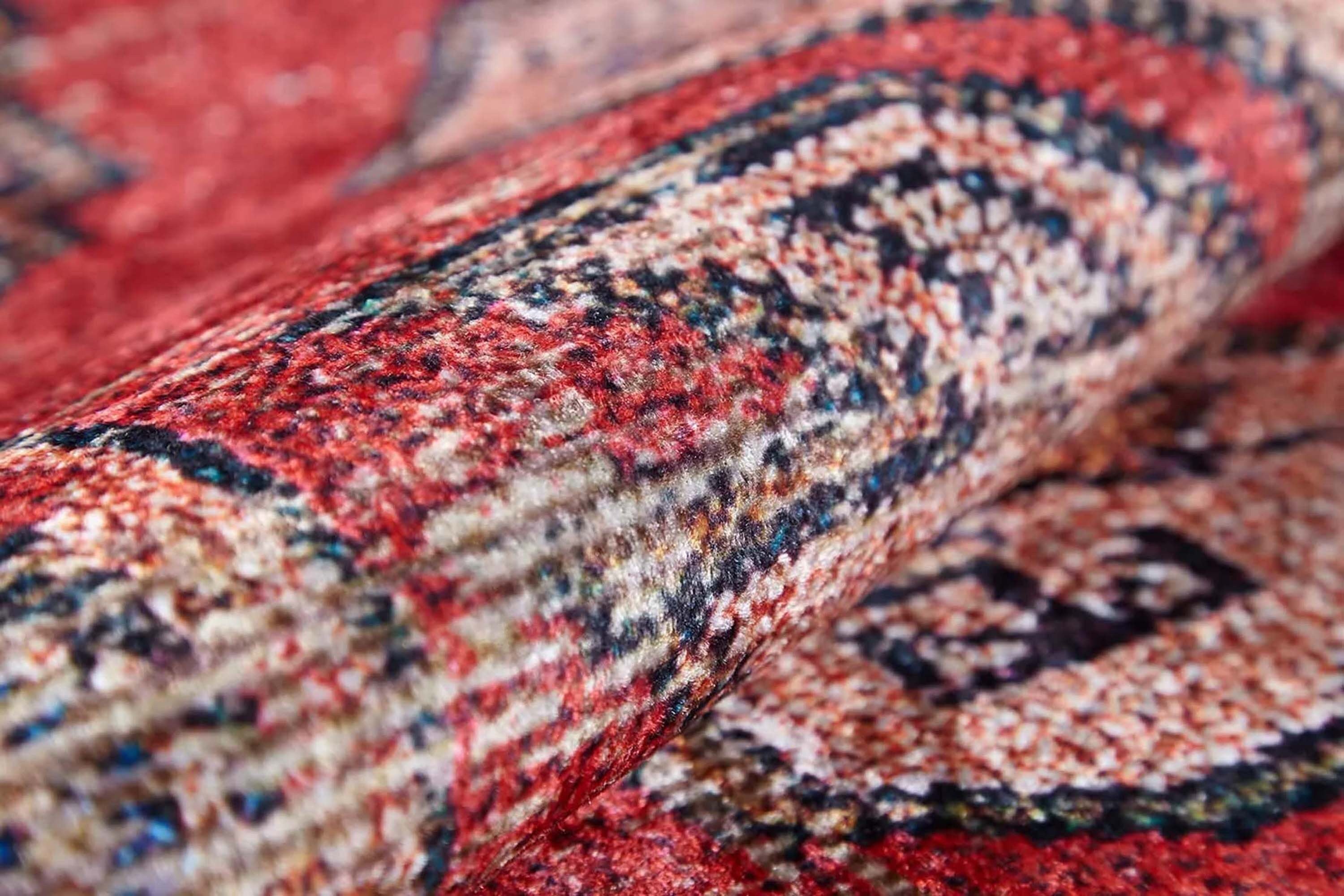 Noor Distressed Turkish Faded Red Rug