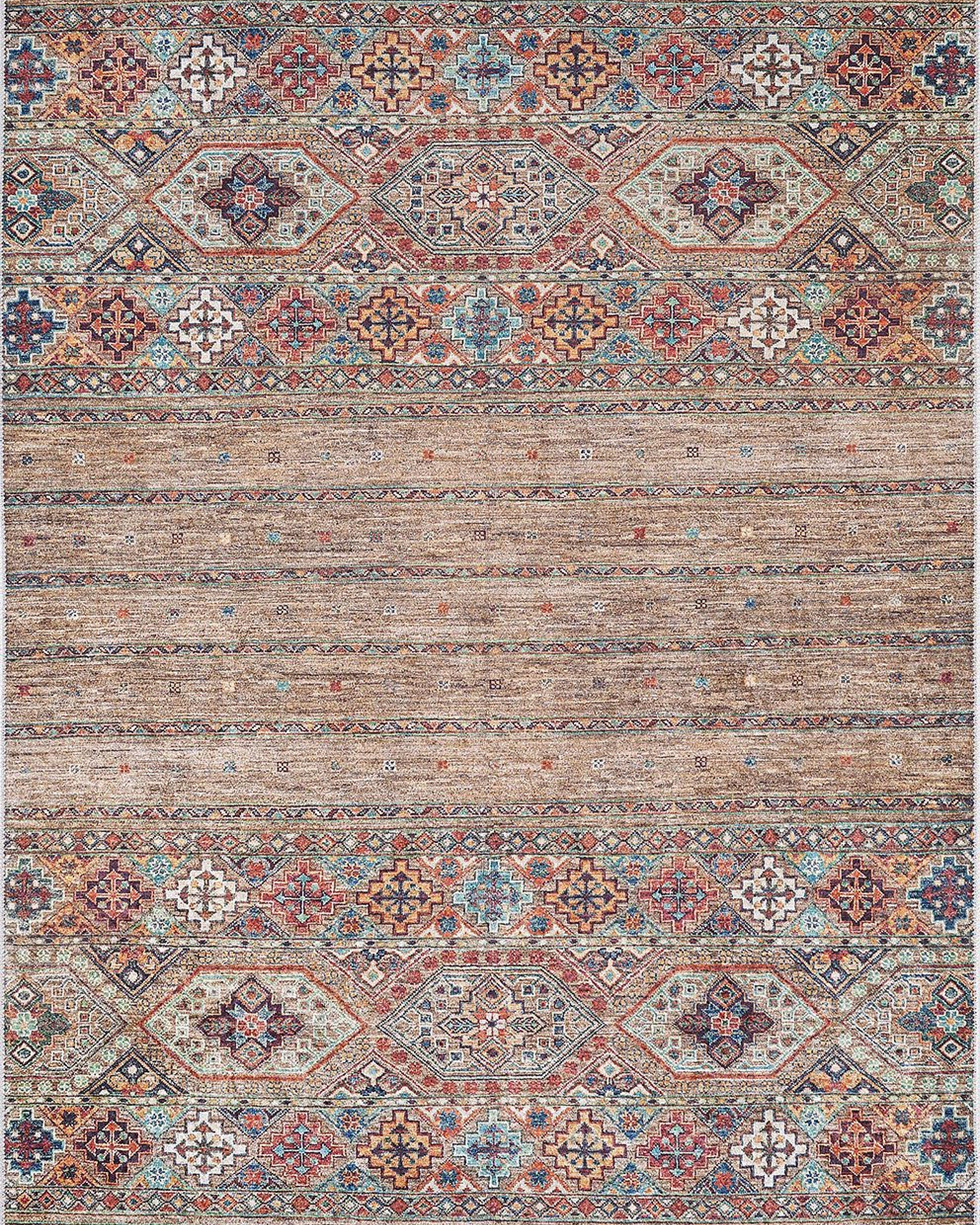 Noza Nomadic Turkish Brown Beige Rug