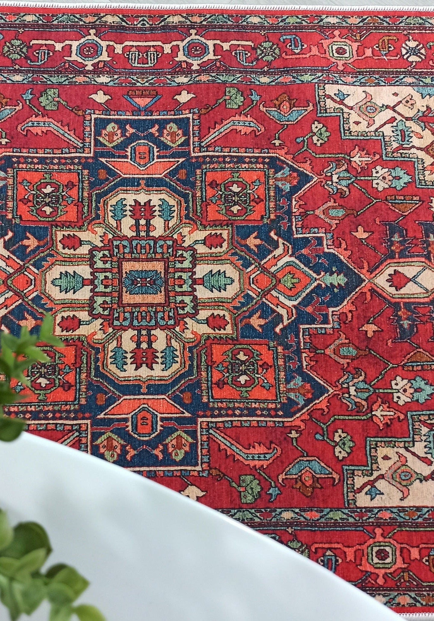 Nuna Red Persian Coral Heriz Rug