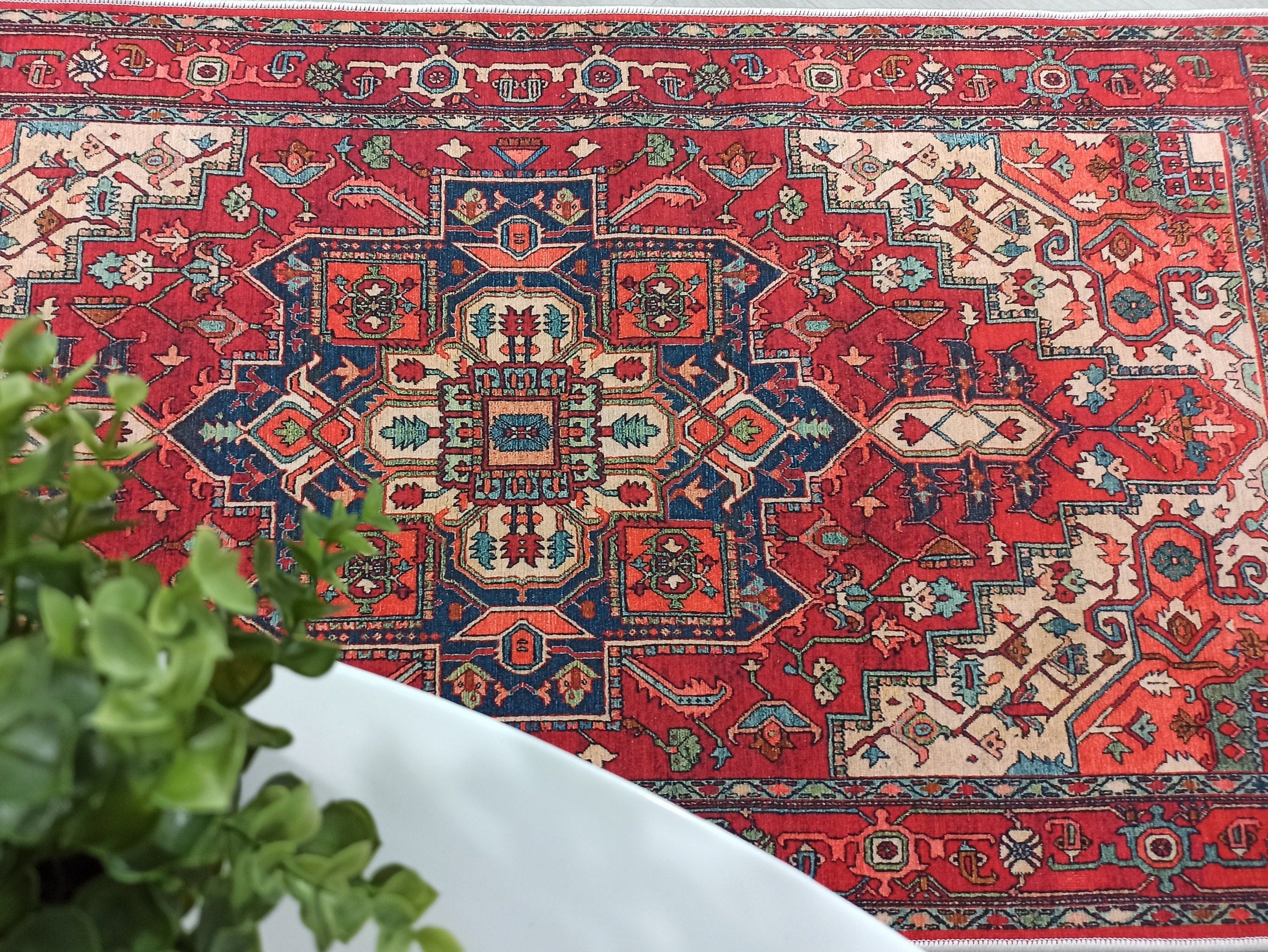 Nuna Red Persian Coral Heriz Rug