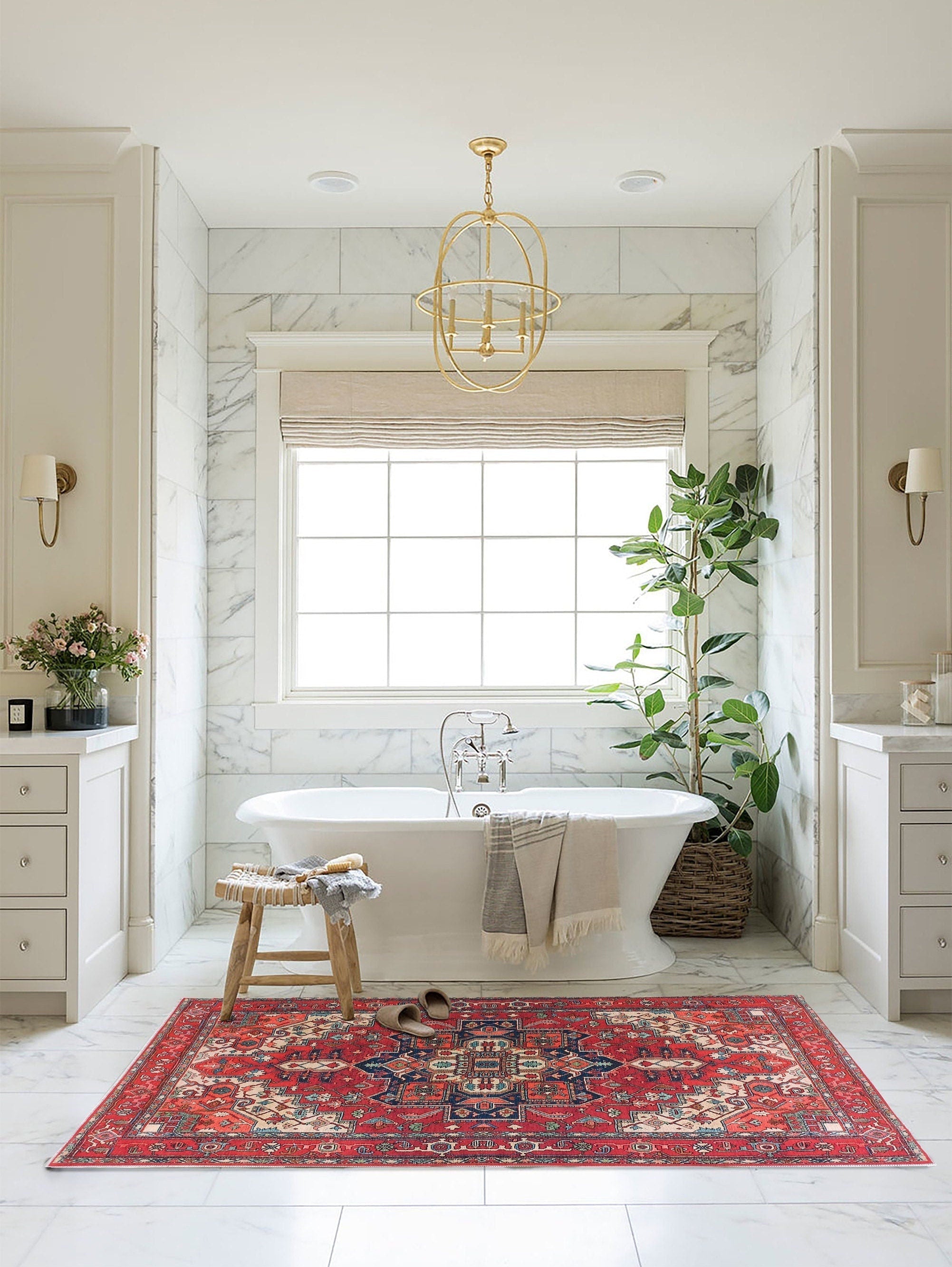 Nuna Red Persian Coral Heriz Rug