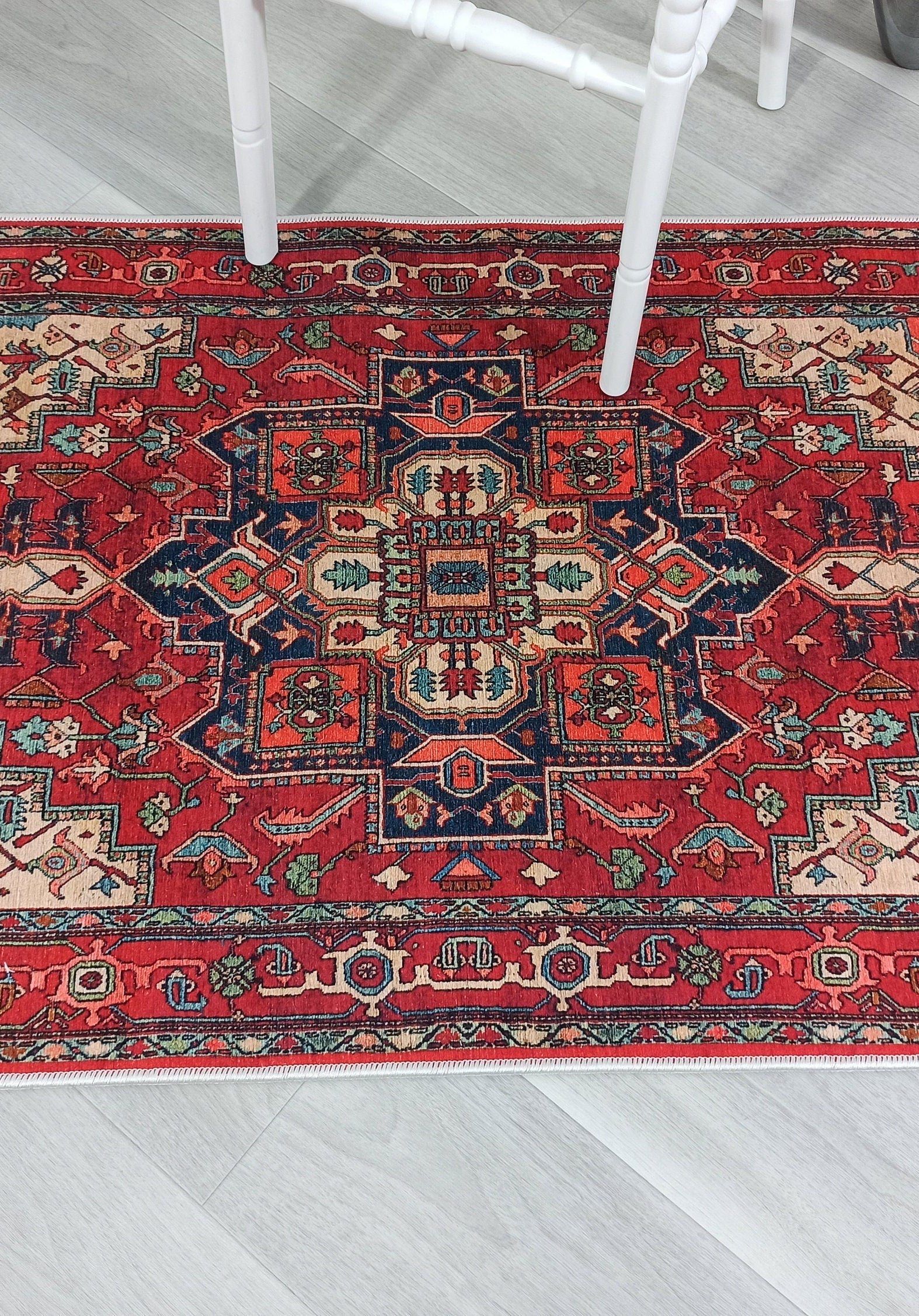 Nuna Red Persian Coral Heriz Rug