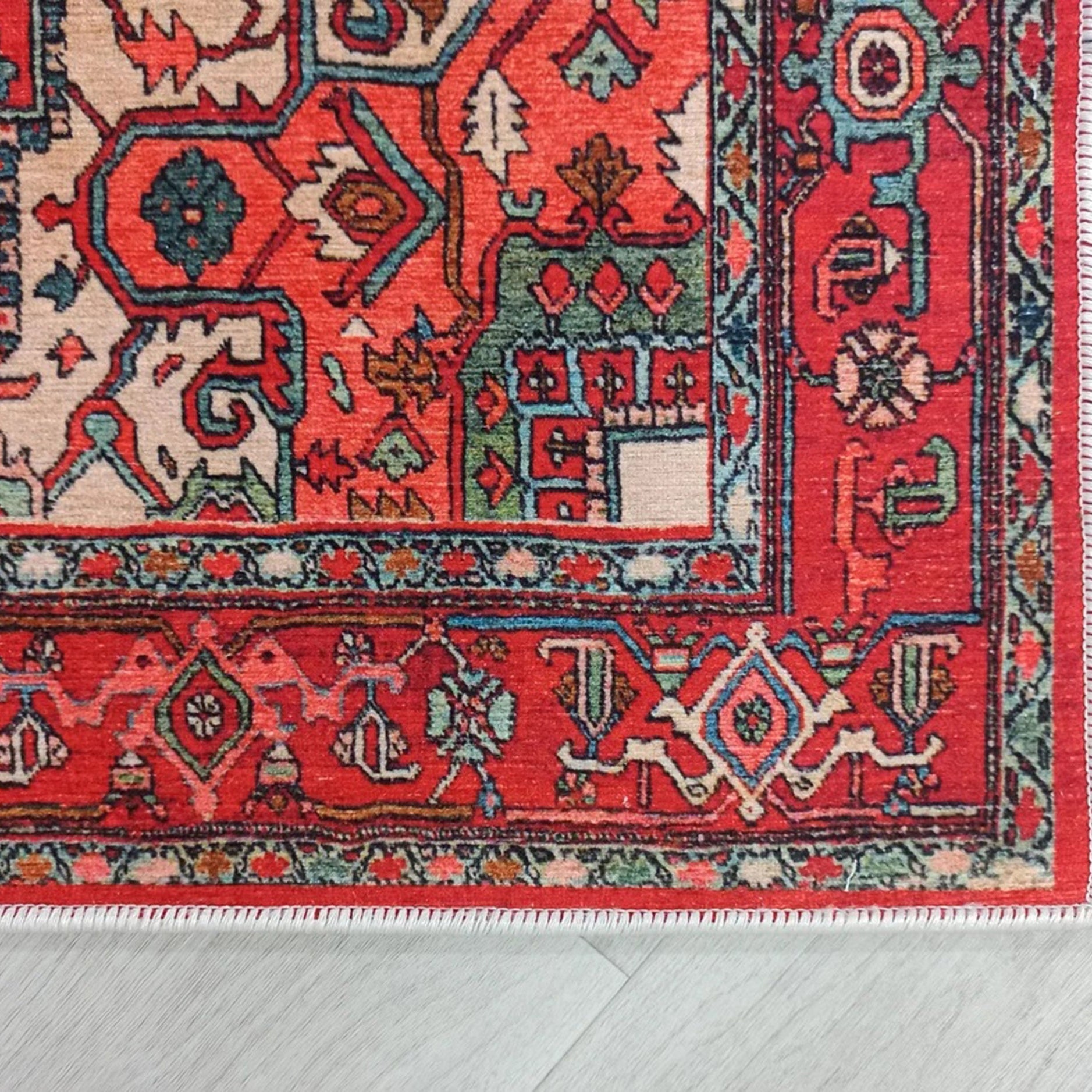 Nuna Red Persian Coral Heriz Rug