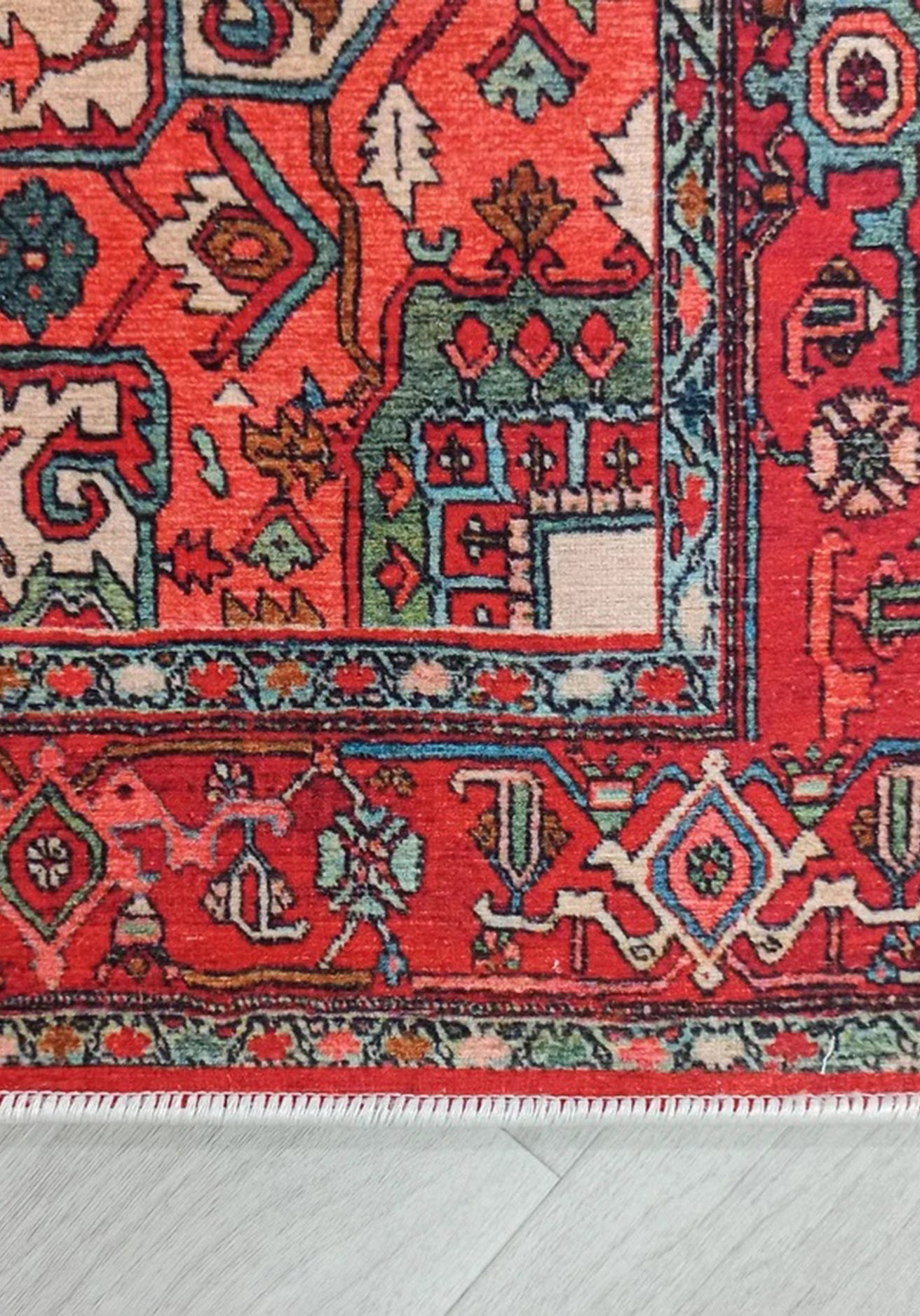 Nuna Red Persian Coral Heriz Rug