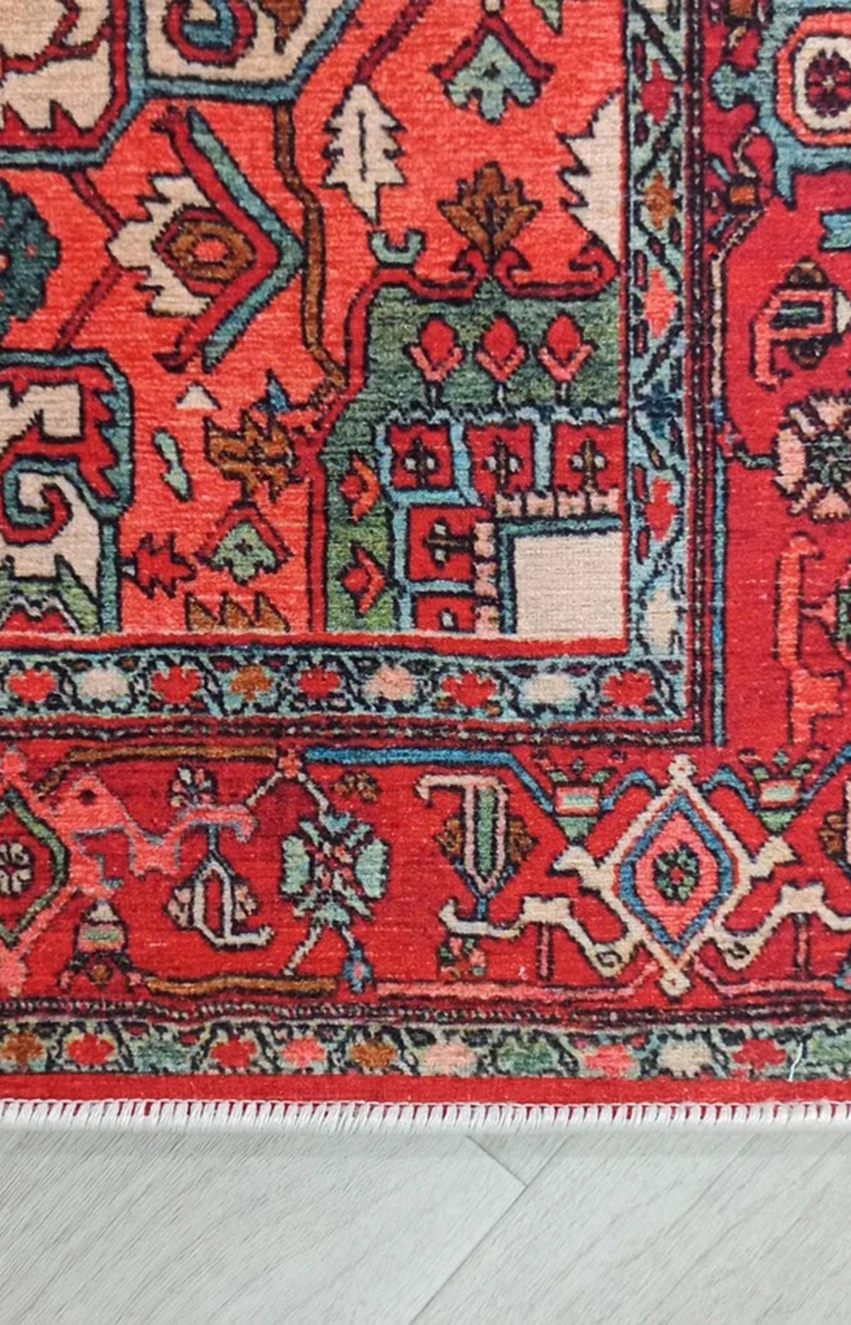 Nuna Red Persian Coral Heriz Rug