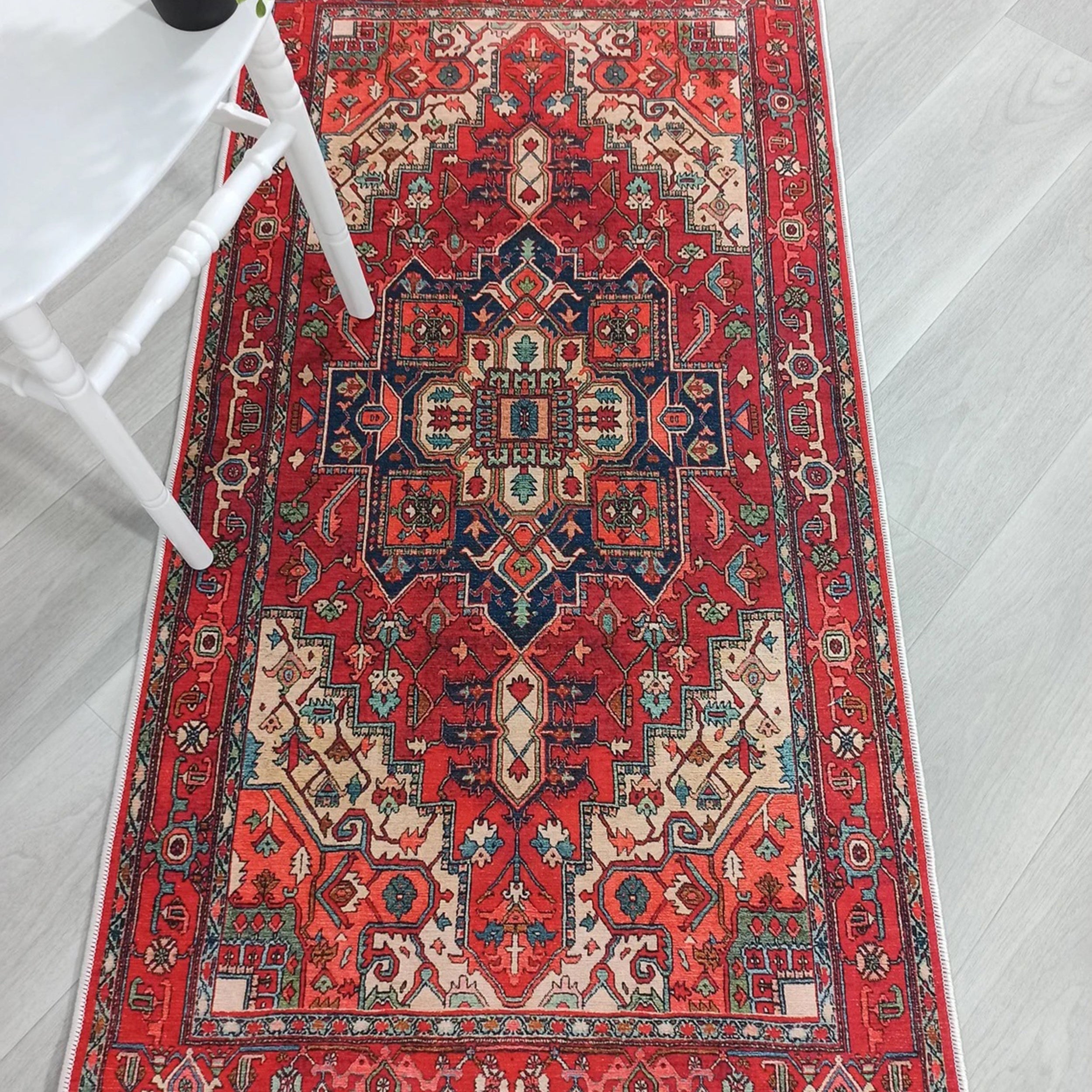 Nuna Red Persian Coral Heriz Rug