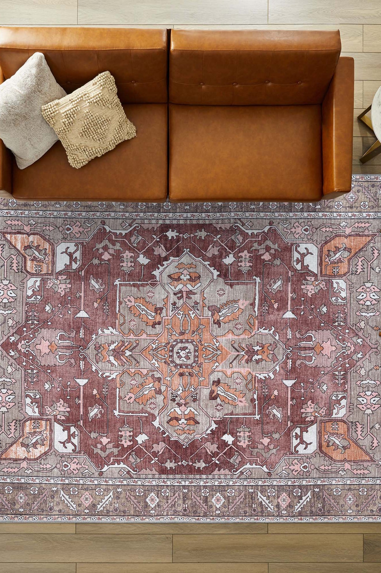 Silas Brown Terracotta Floral Modern Persian Rug