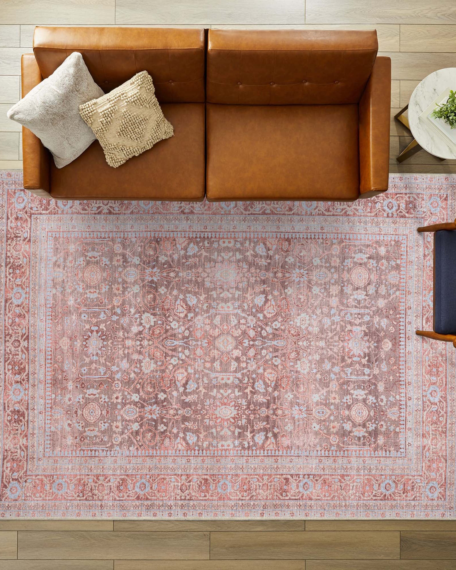 Yvonne Earth Tone Brown Distressed Persian Rug