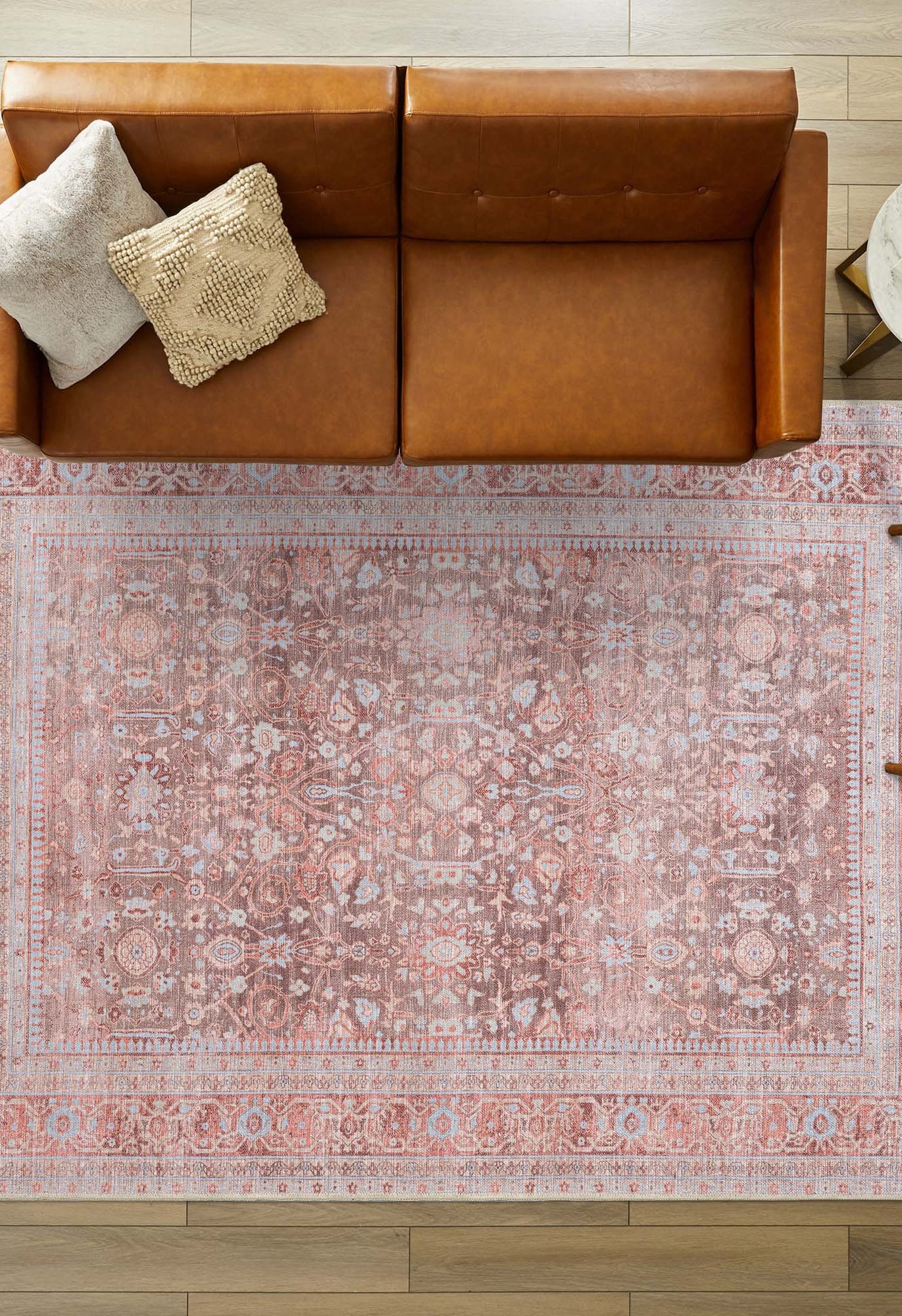 Yvonne Earth Tone Brown Distressed Persian Rug