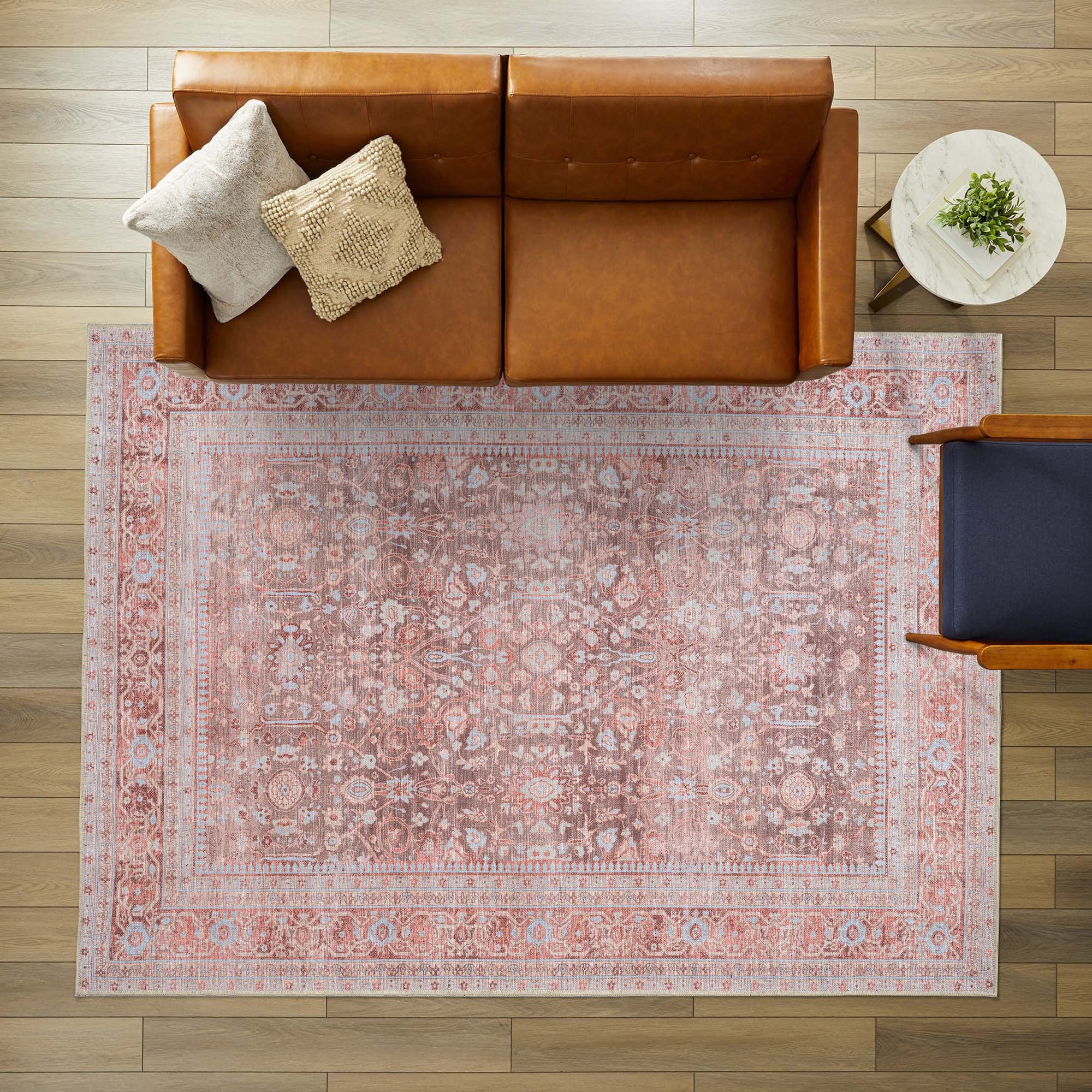 Yvonne Earth Tone Brown Distressed Persian Rug