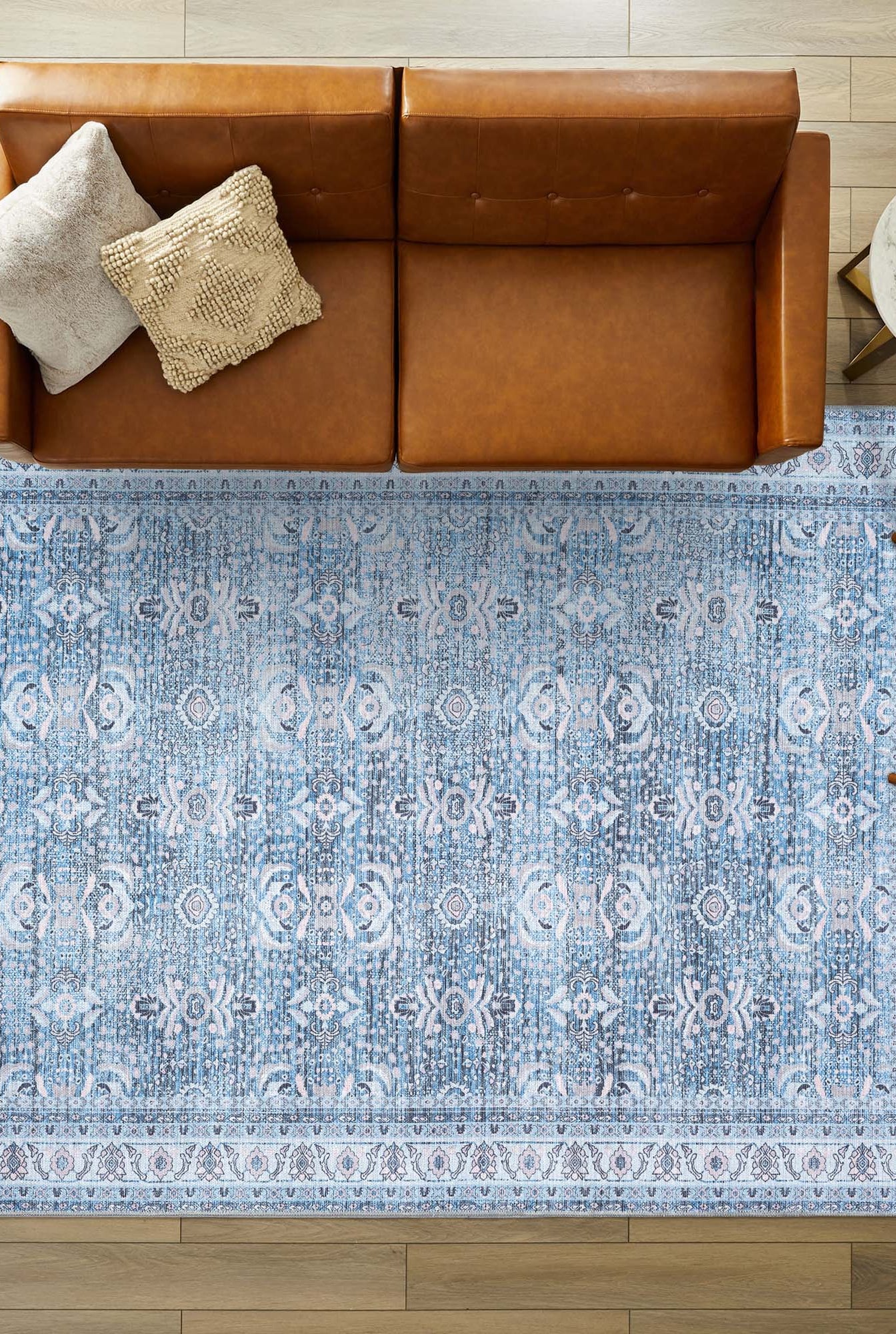 Jayla Modern Turkish Floral Cream Blue Rug