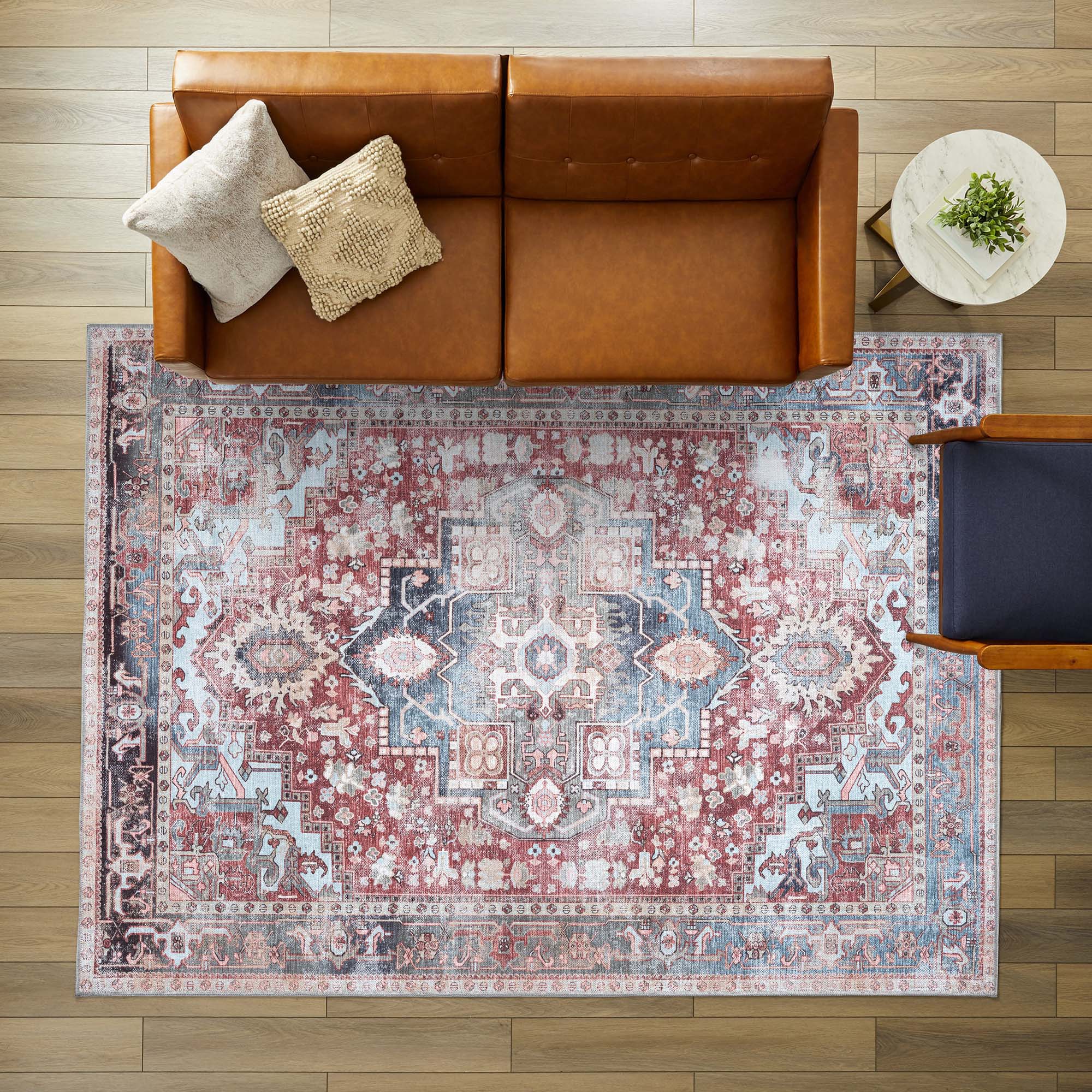 Rayan Terracotta Distressed Modern Persian Rug