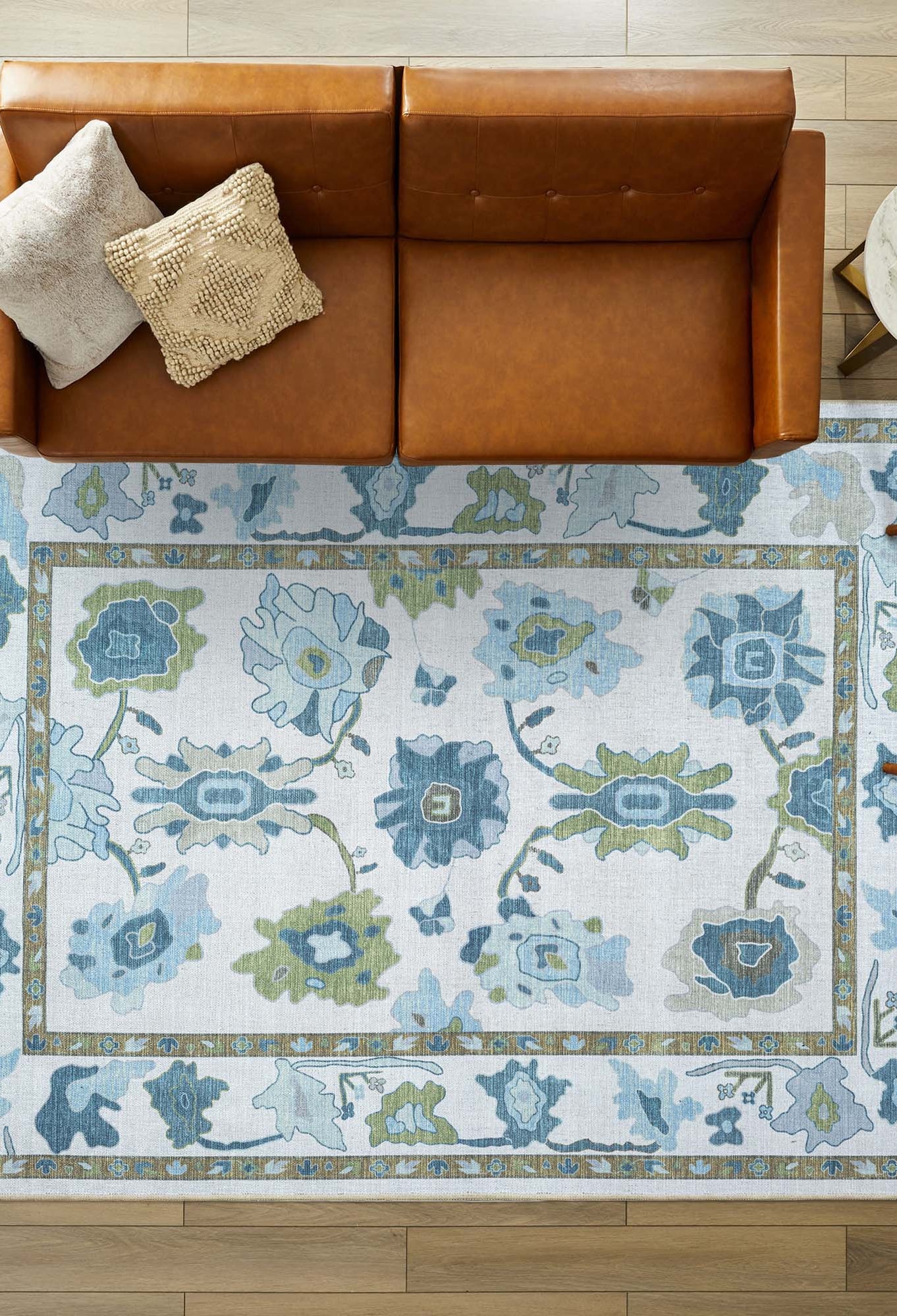 Alienore Green Blue Modern Oushak Rug