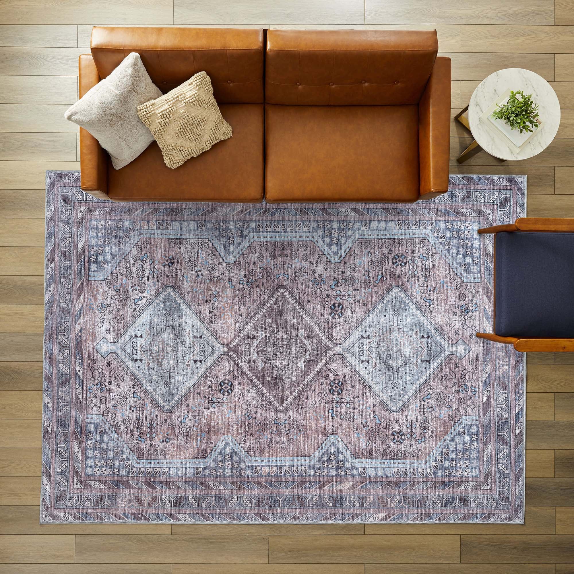 Imani Brown Off-White Modern Turkish Rug