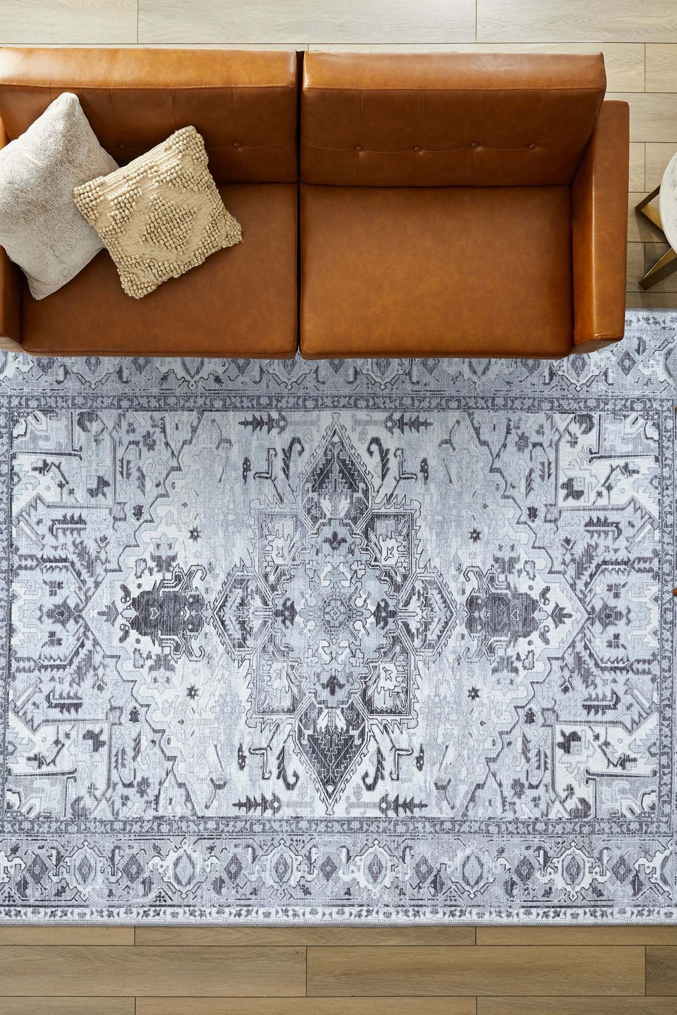 Pastel Heriz Light Gray Area Rug