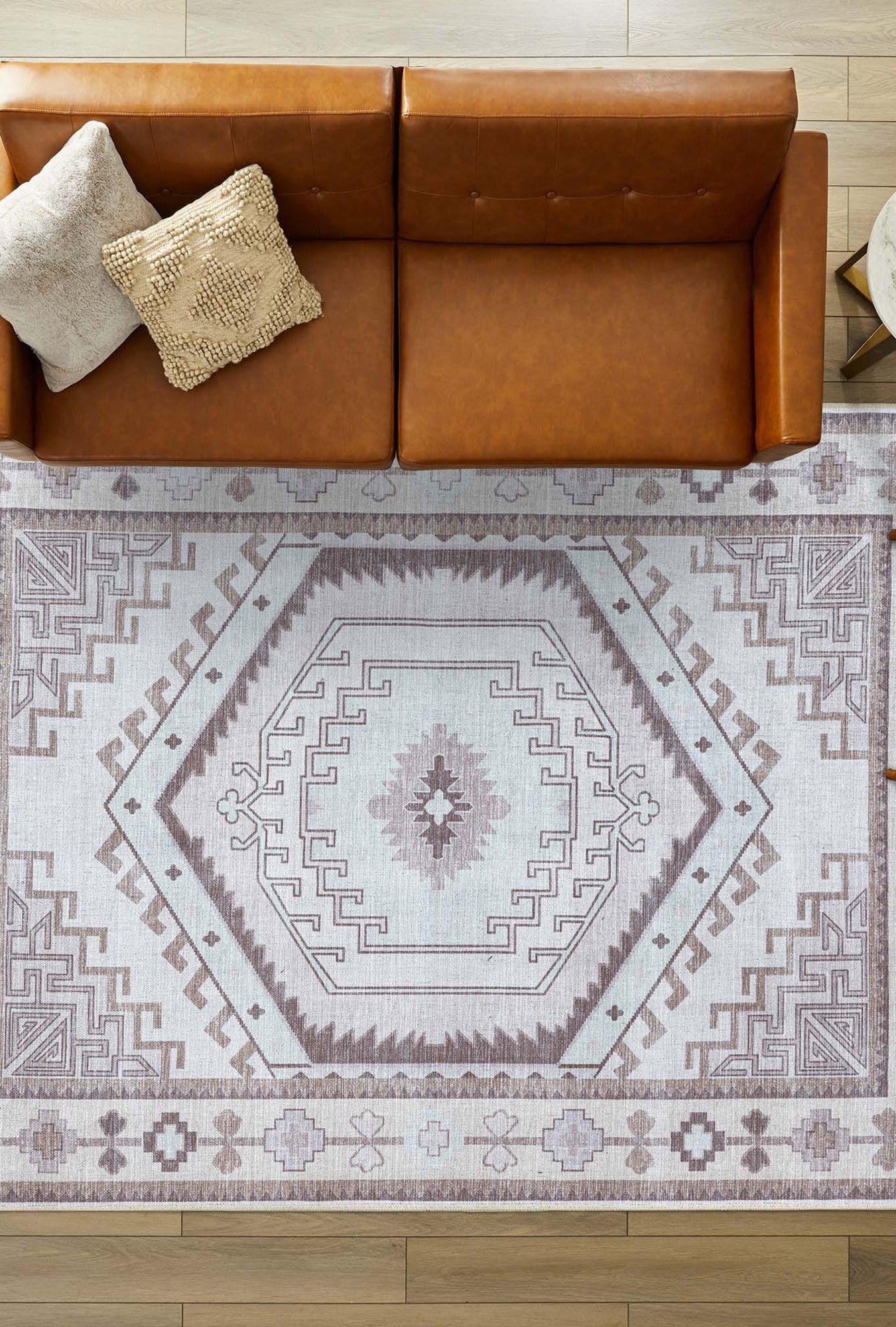 Raven Brown Cream Modern Turkish Rug