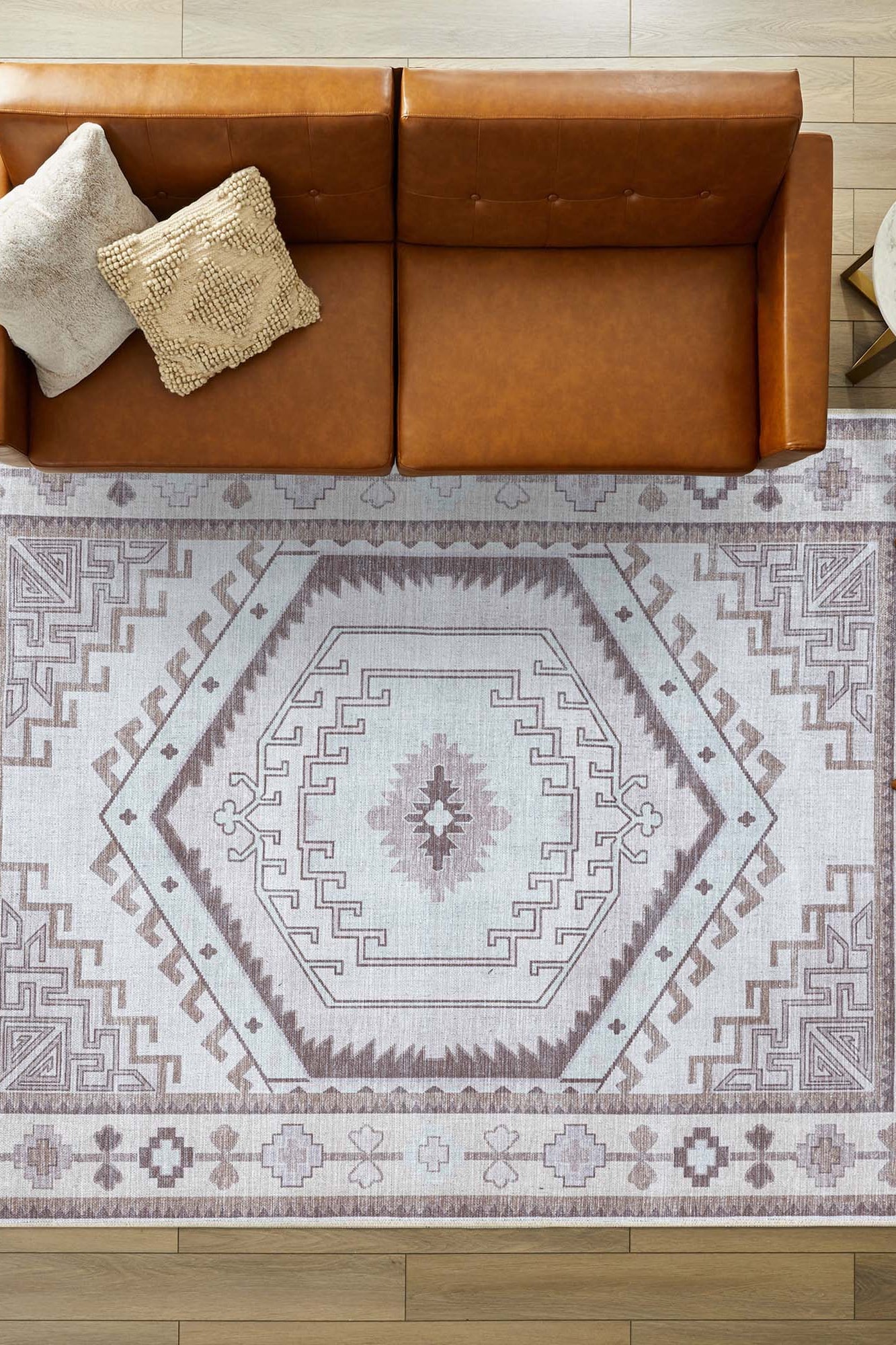 Raven Brown Cream Modern Turkish Rug