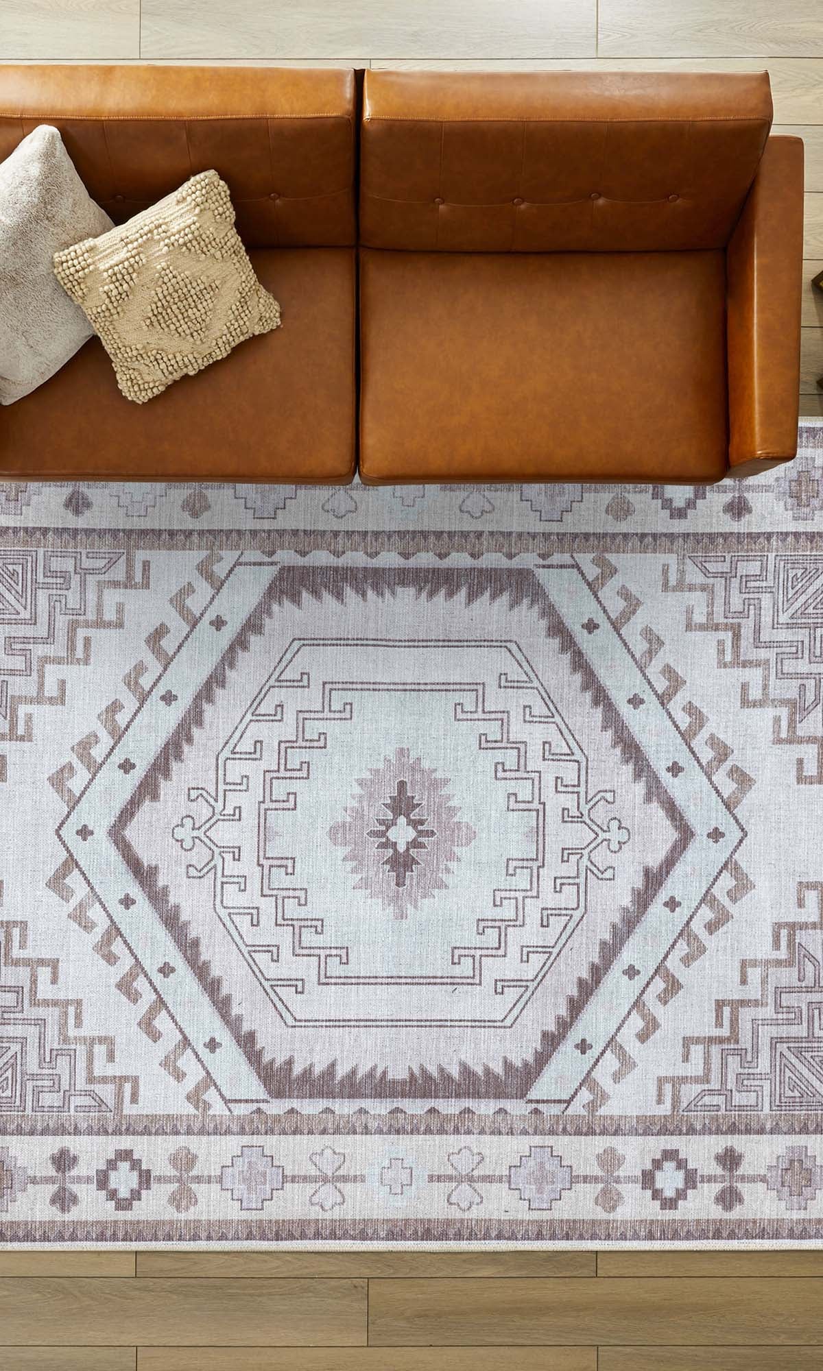 Raven Brown Cream Modern Turkish Rug