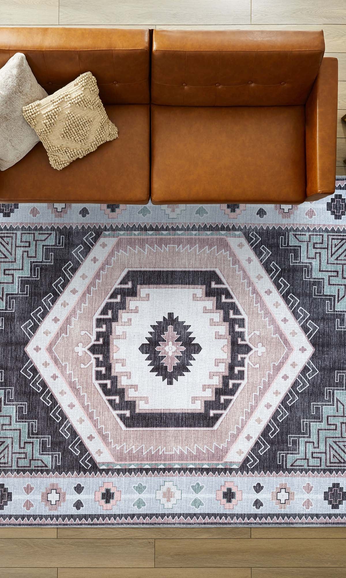 Odilia Black Gray Modern Turkish Rug