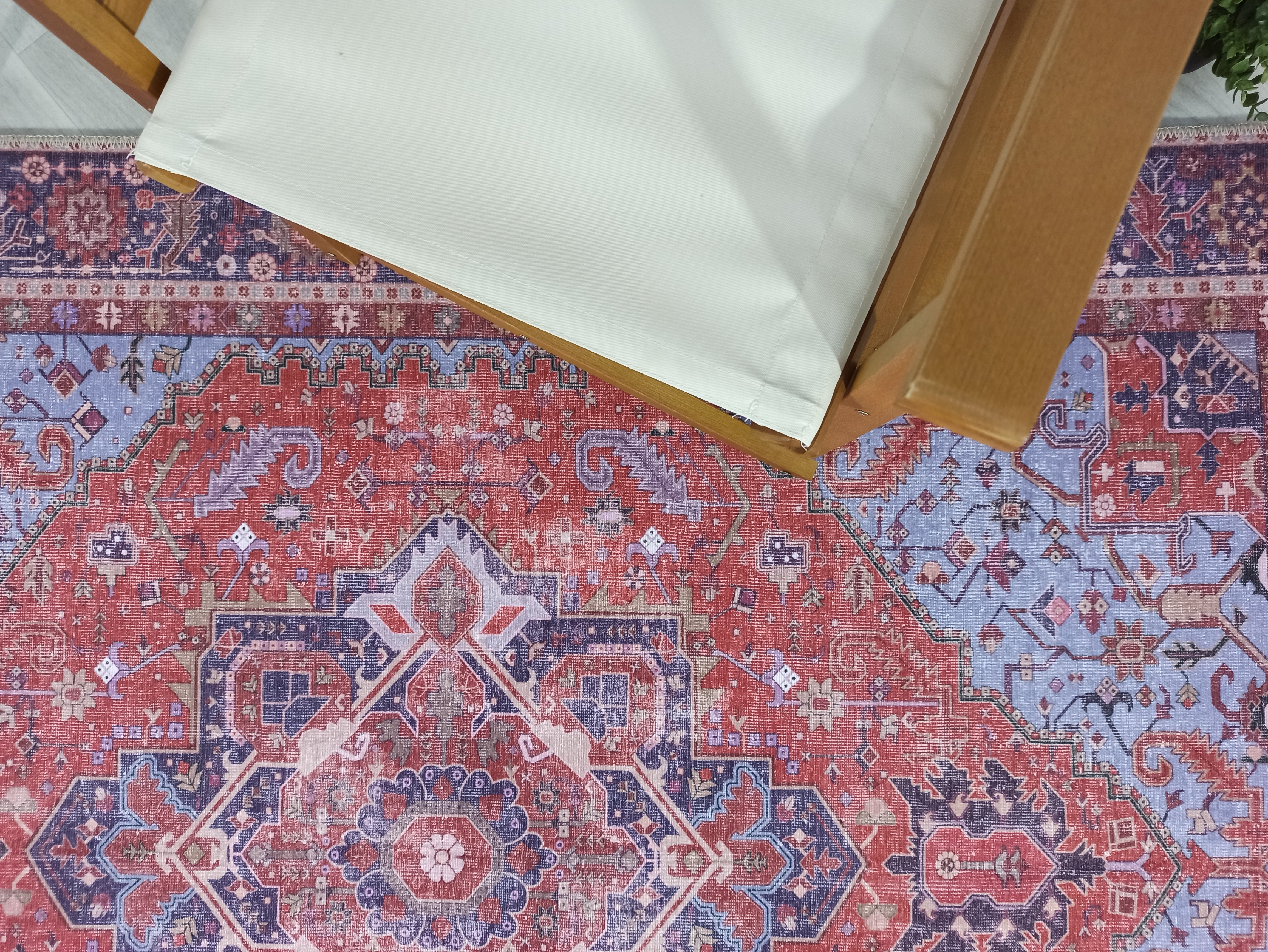 Ola Persian Heriz Red & Blue Medallion Rug