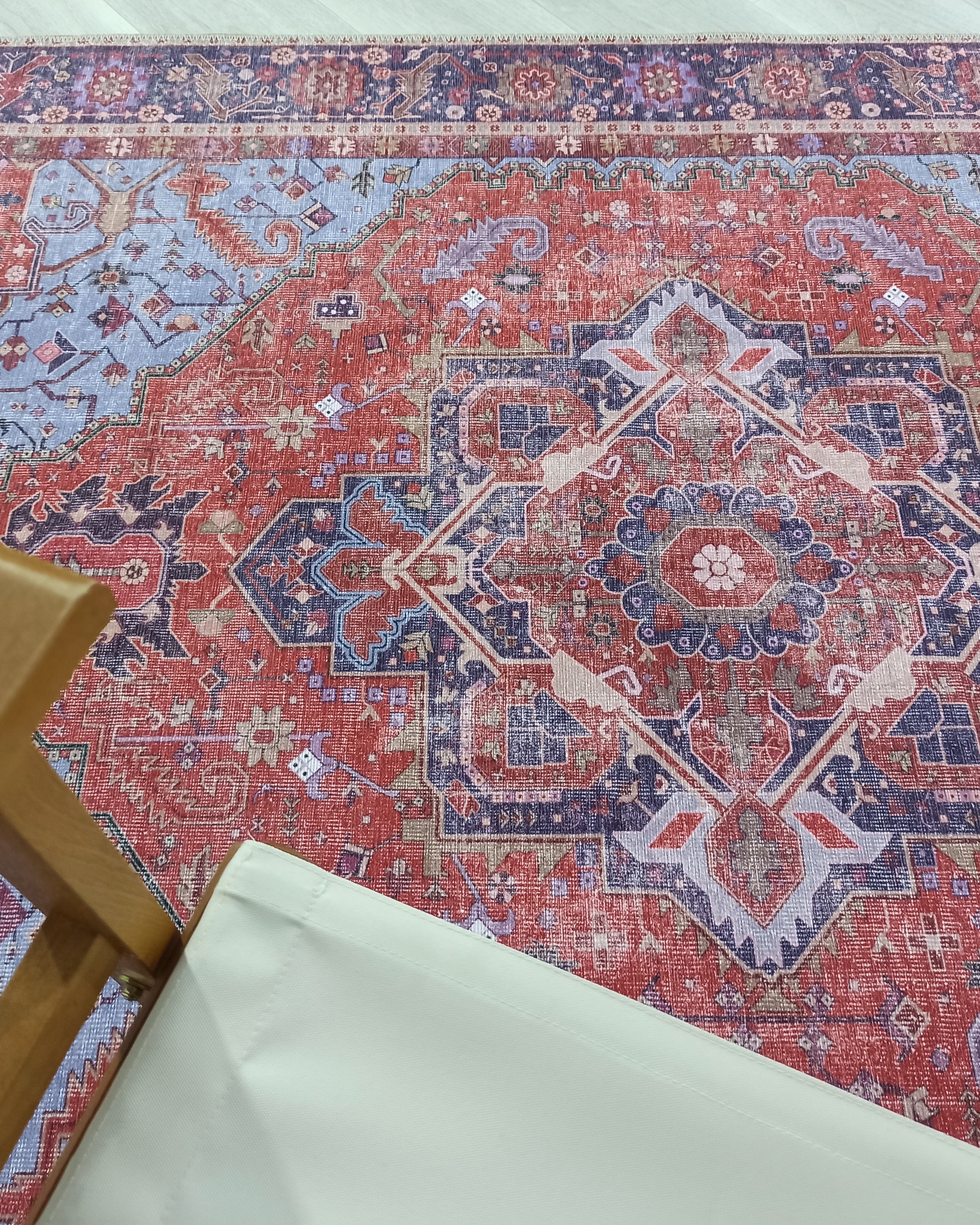 Ola Persian Heriz Red & Blue Medallion Rug