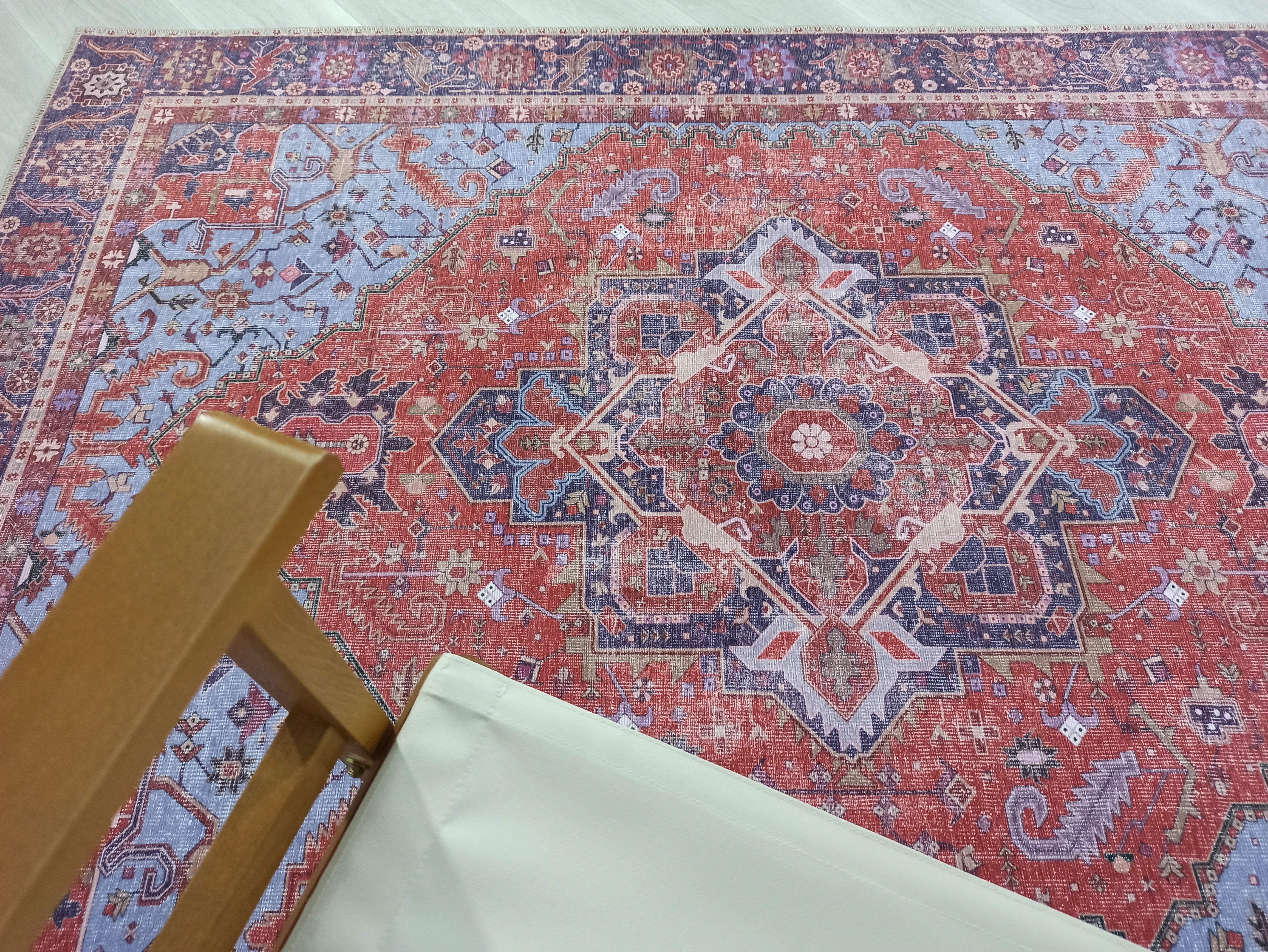 Ola Persian Heriz Red & Blue Medallion Rug