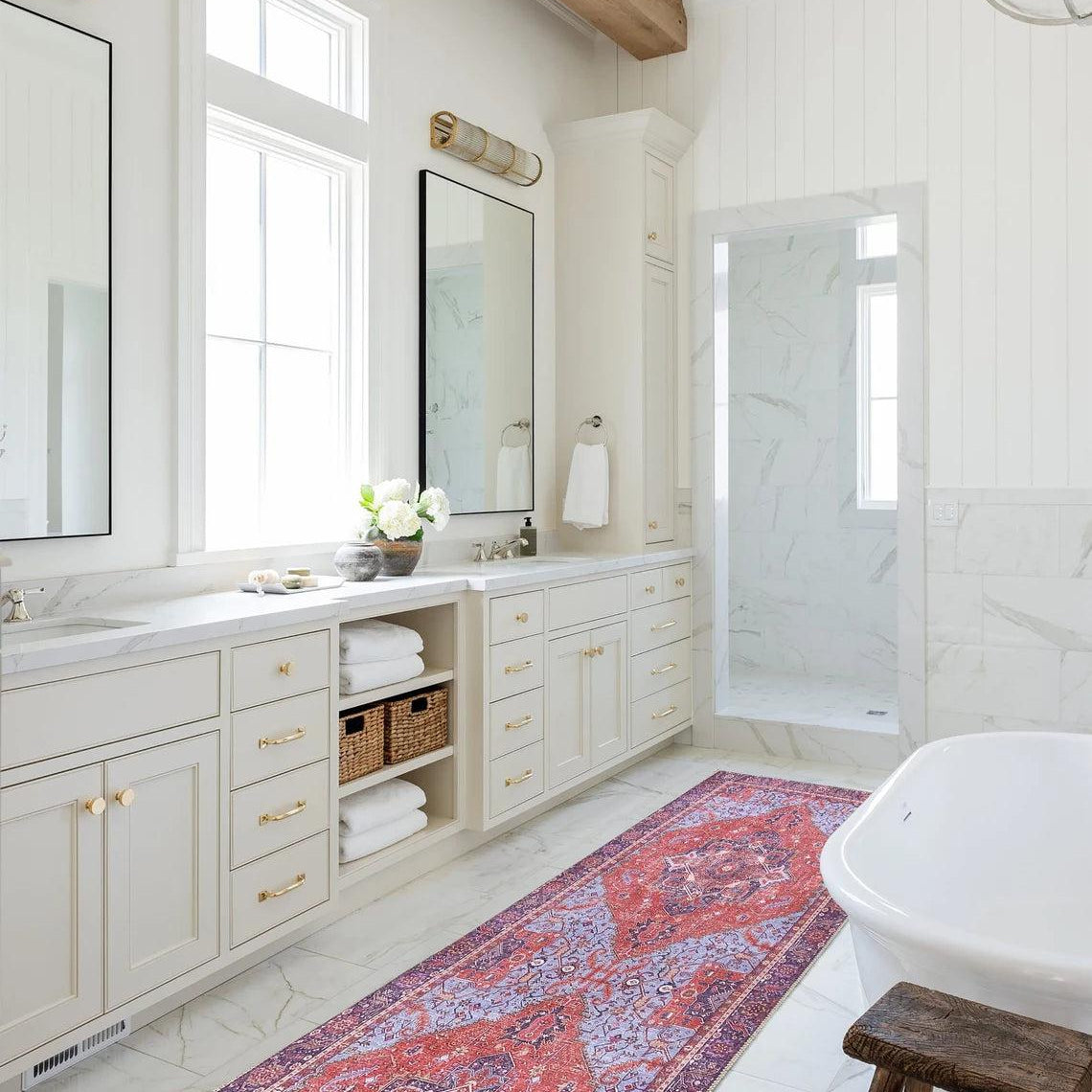 Ola Persian Heriz Red & Blue Medallion Rug