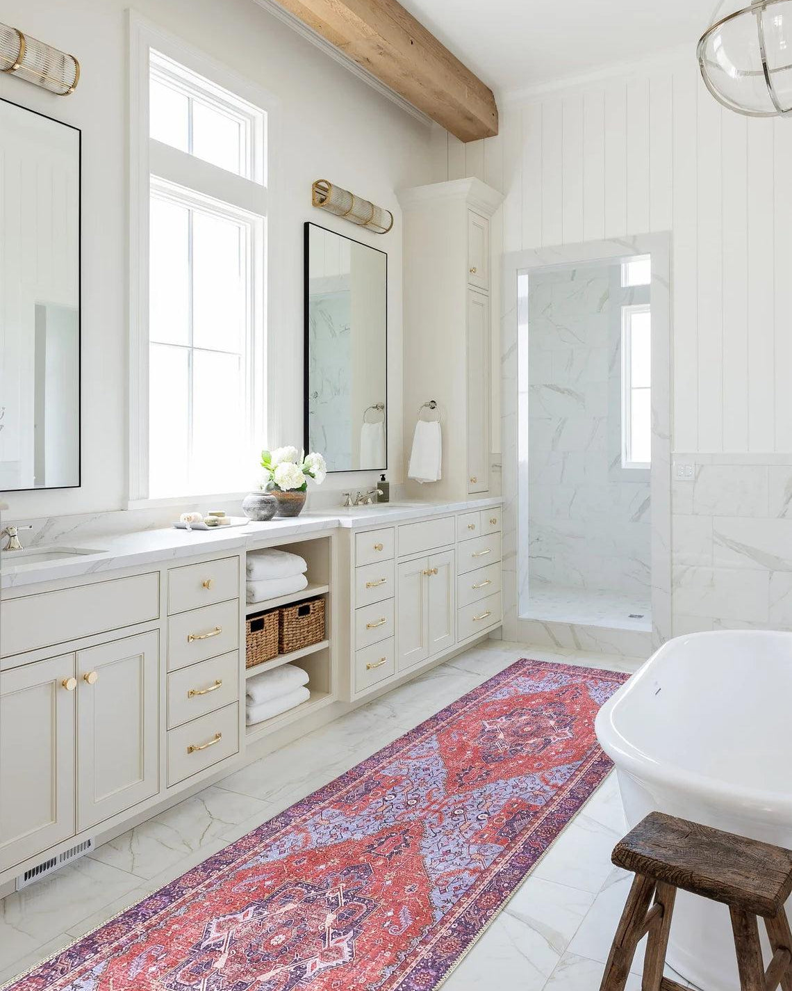 Ola Persian Heriz Red & Blue Medallion Rug