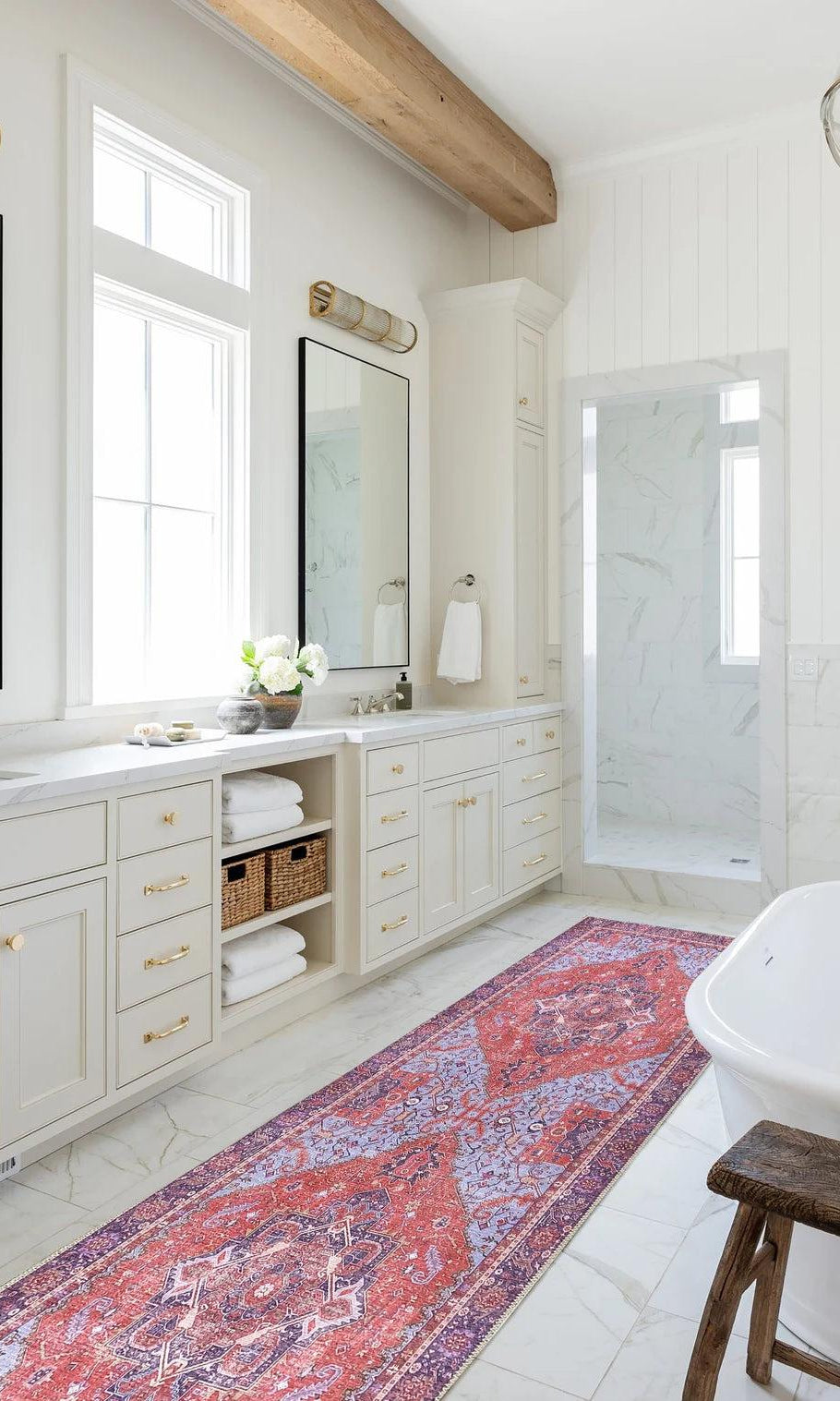 Ola Persian Heriz Red & Blue Medallion Rug