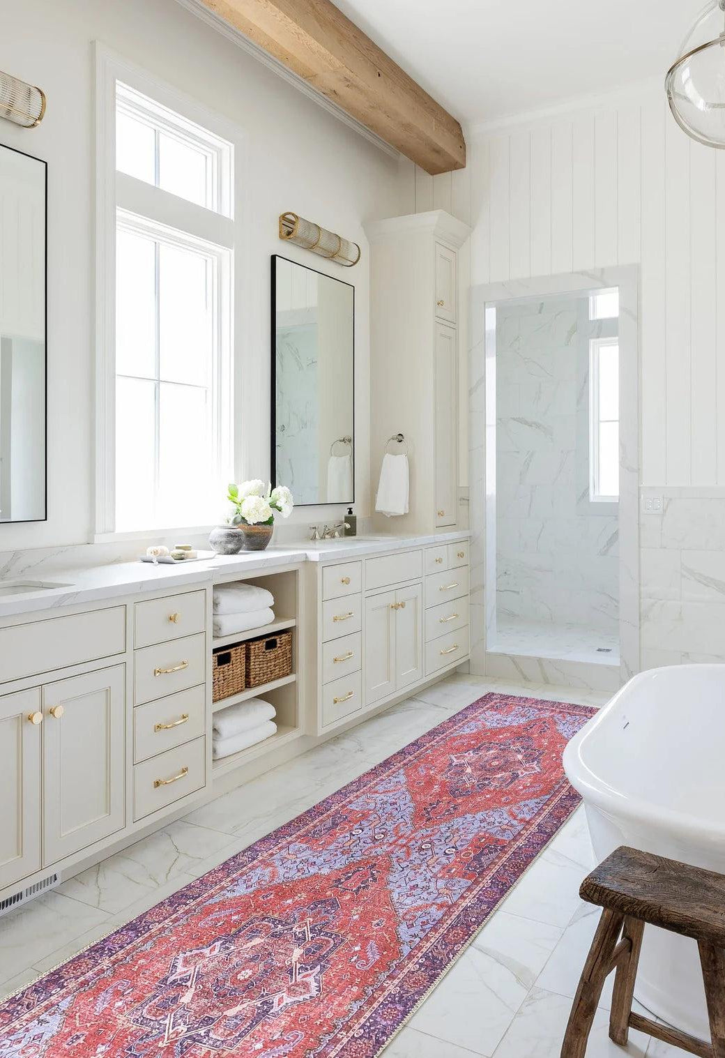 Ola Persian Heriz Red & Blue Medallion Rug