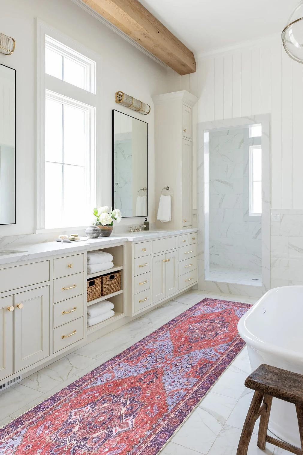 Ola Persian Heriz Red & Blue Medallion Rug