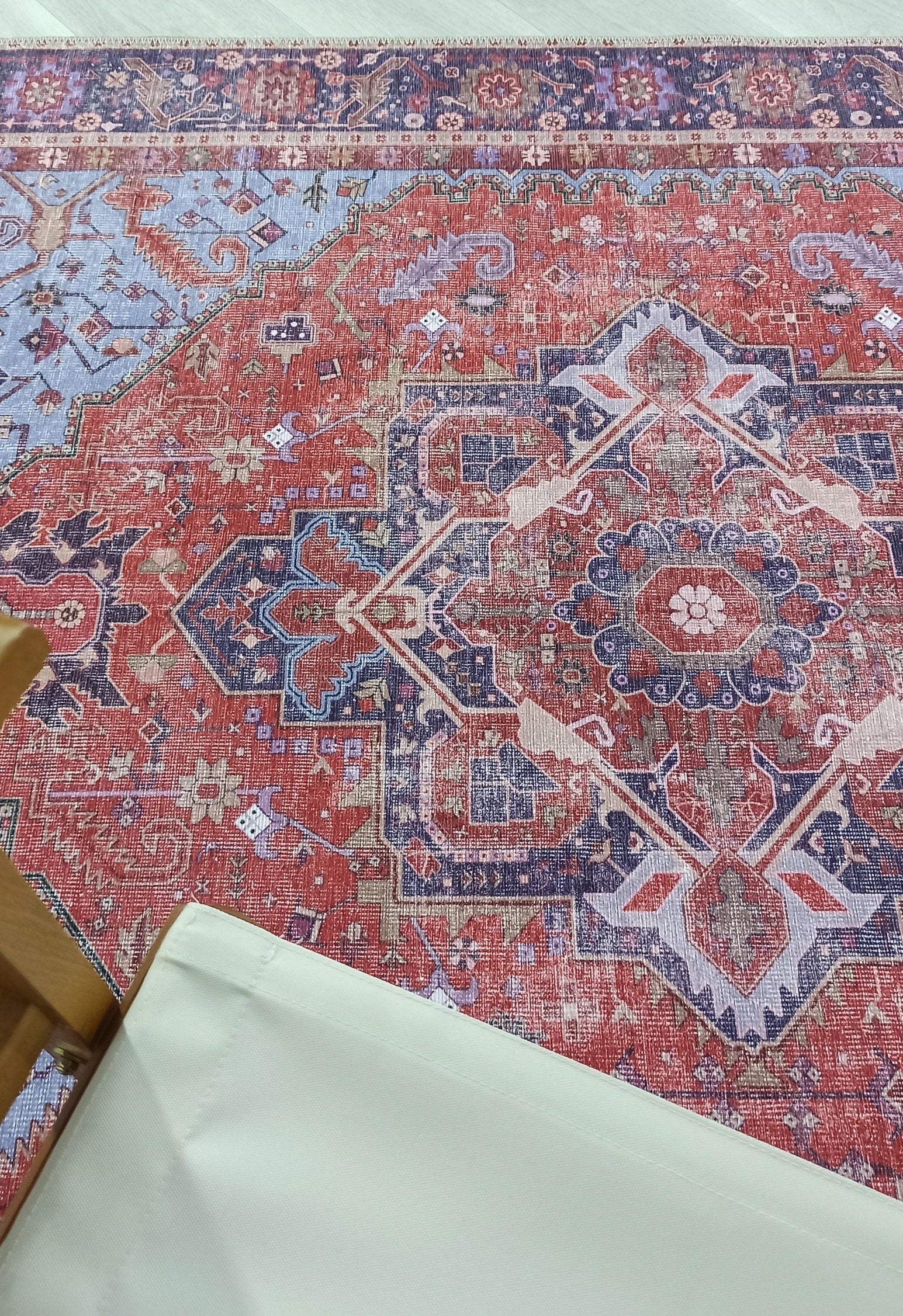 Ola Persian Heriz Red & Blue Medallion Rug