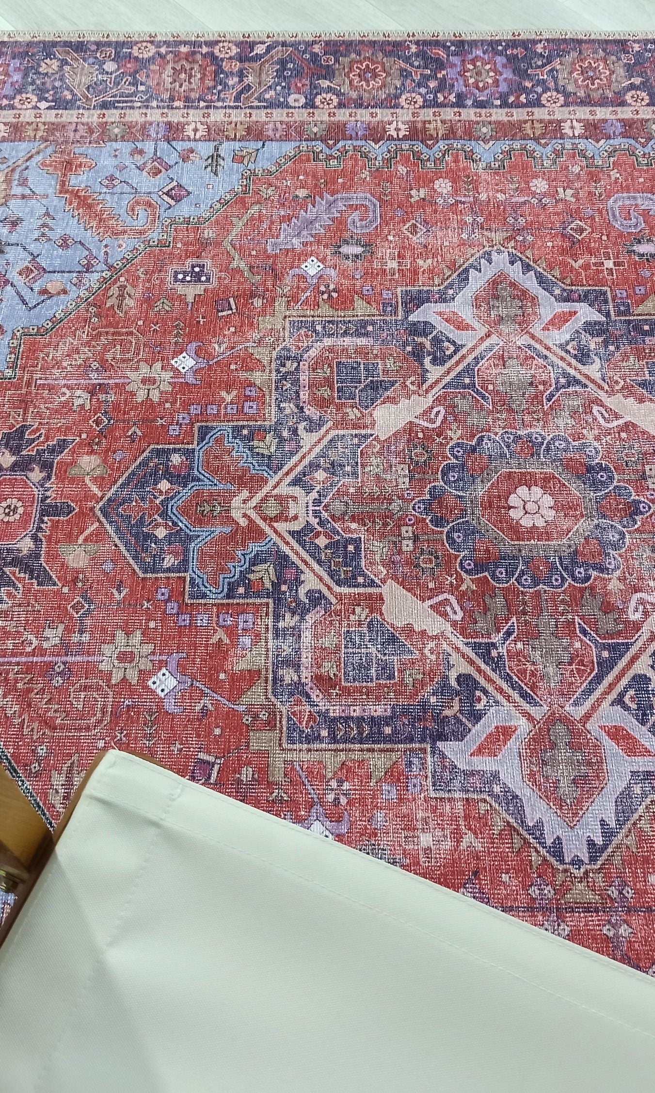 Ola Persian Heriz Red & Blue Medallion Rug