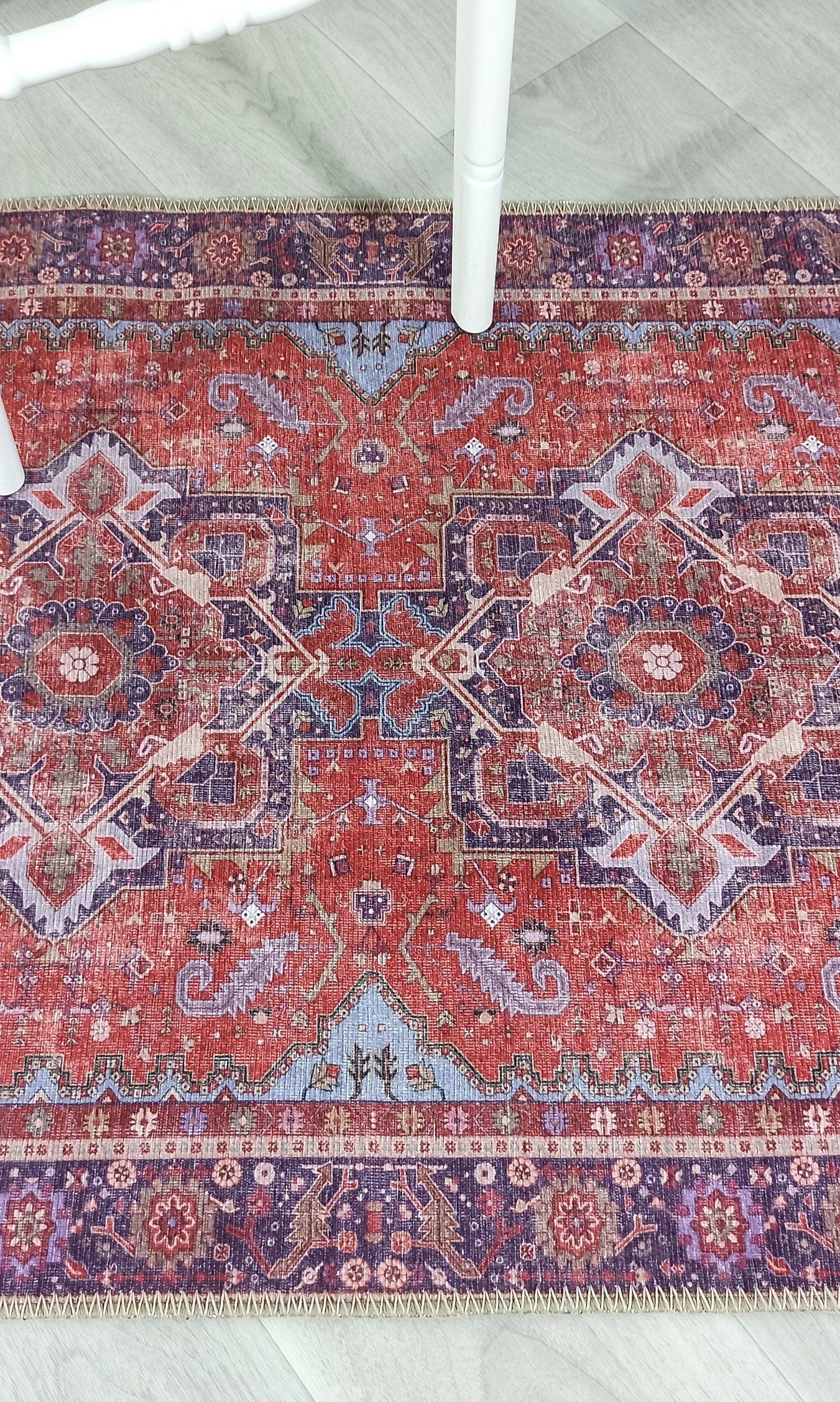 Ola Persian Heriz Red & Blue Medallion Rug