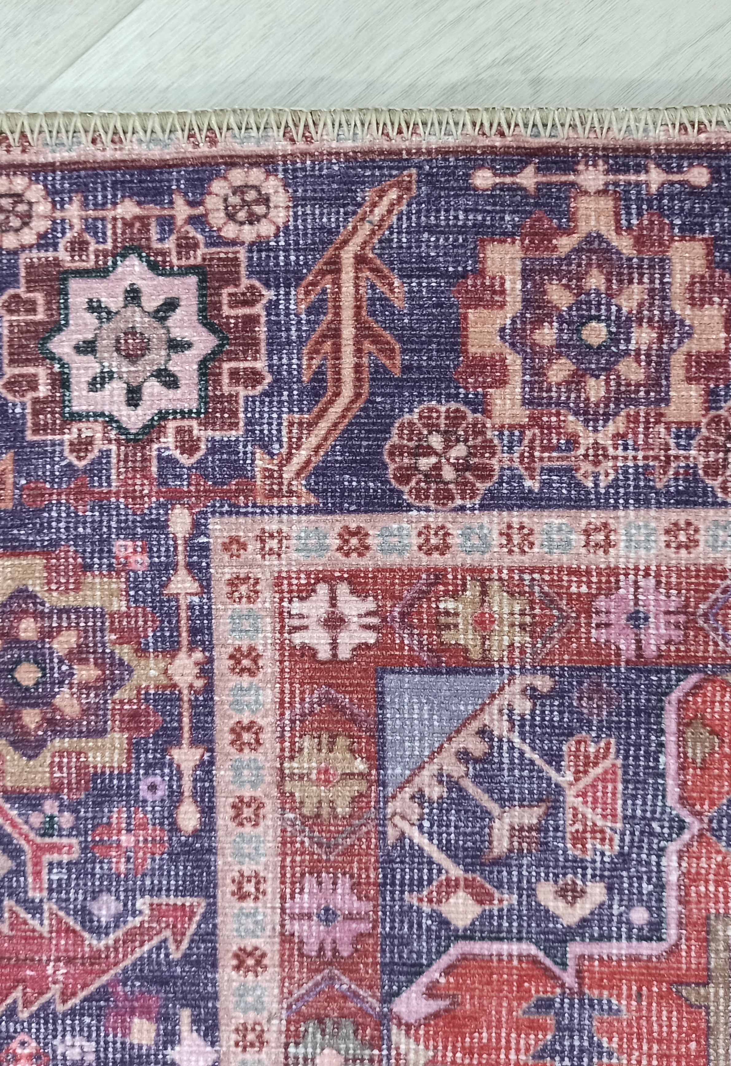Ola Persian Heriz Red & Blue Medallion Rug