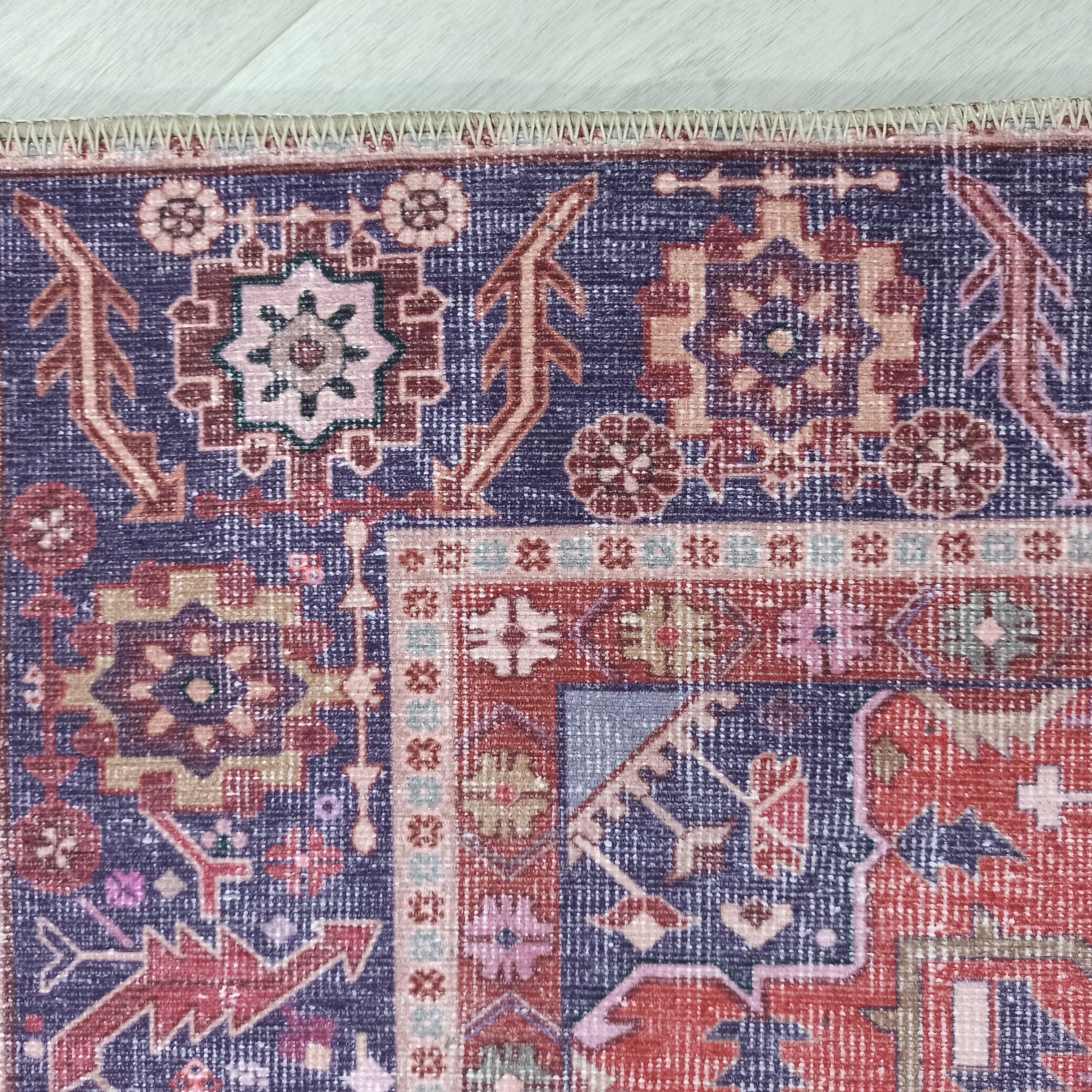 Ola Persian Heriz Red & Blue Medallion Rug