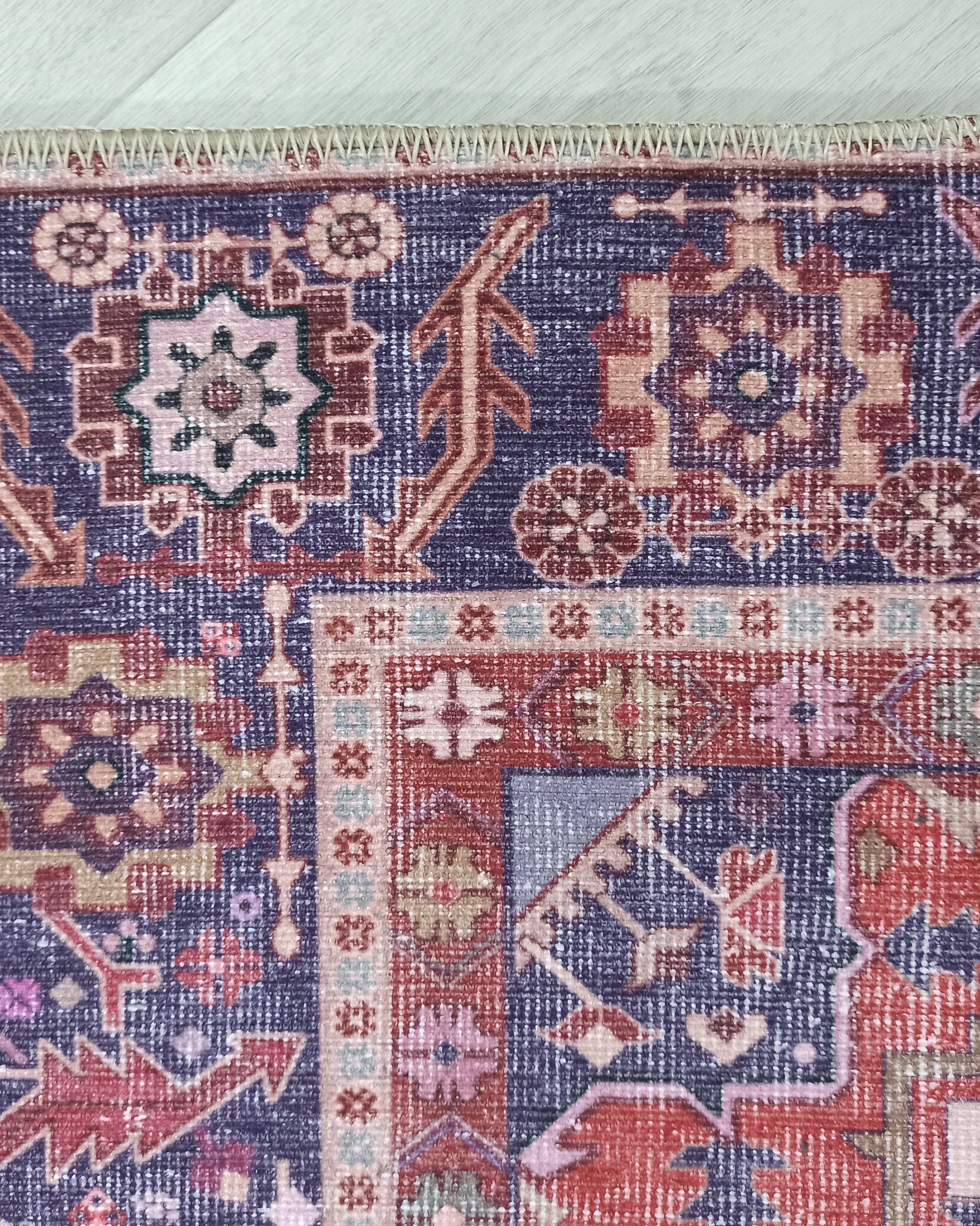 Ola Persian Heriz Red & Blue Medallion Rug