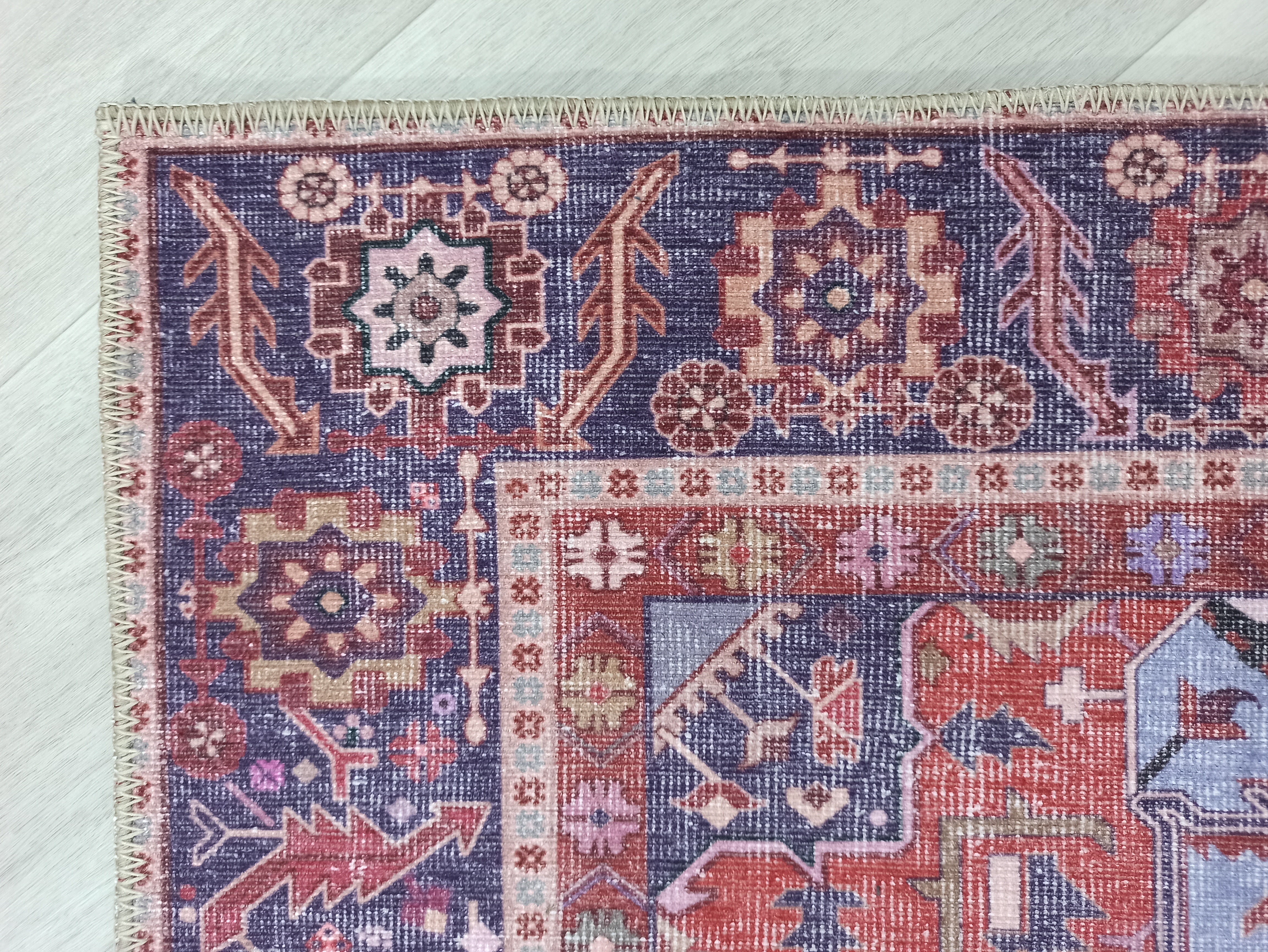 Ola Persian Heriz Red & Blue Medallion Rug