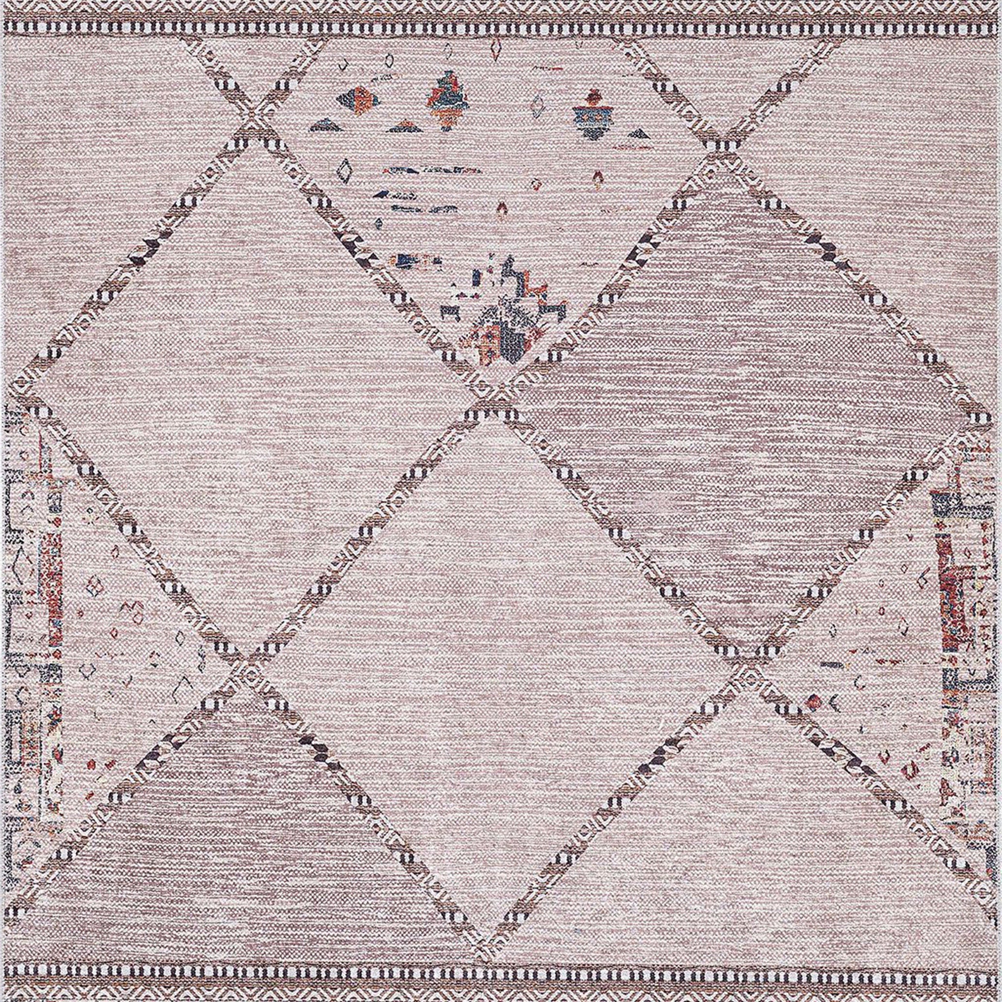 Omniya Moroccan Diamond Trellis Beige Rug