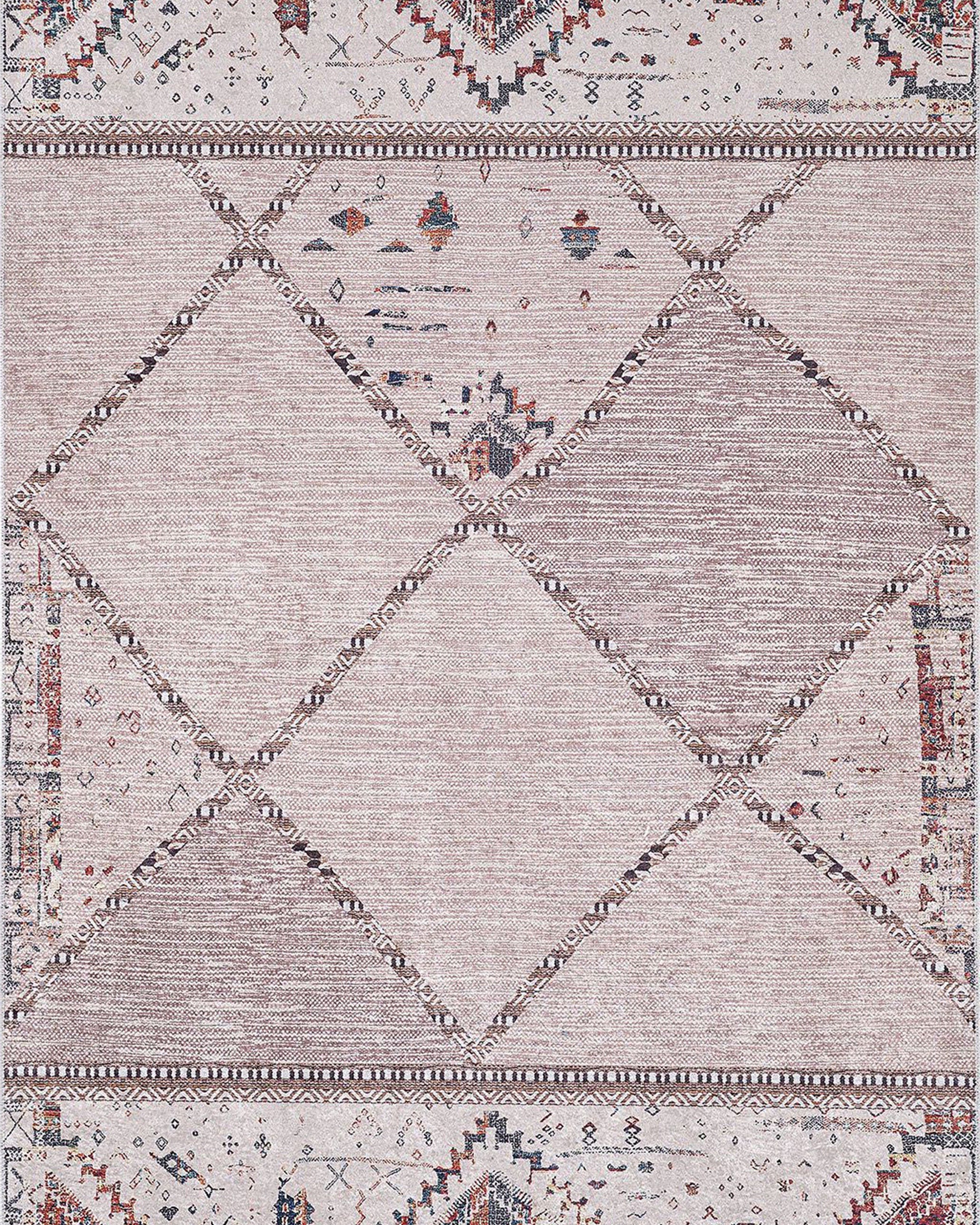 Omniya Moroccan Diamond Trellis Beige Rug