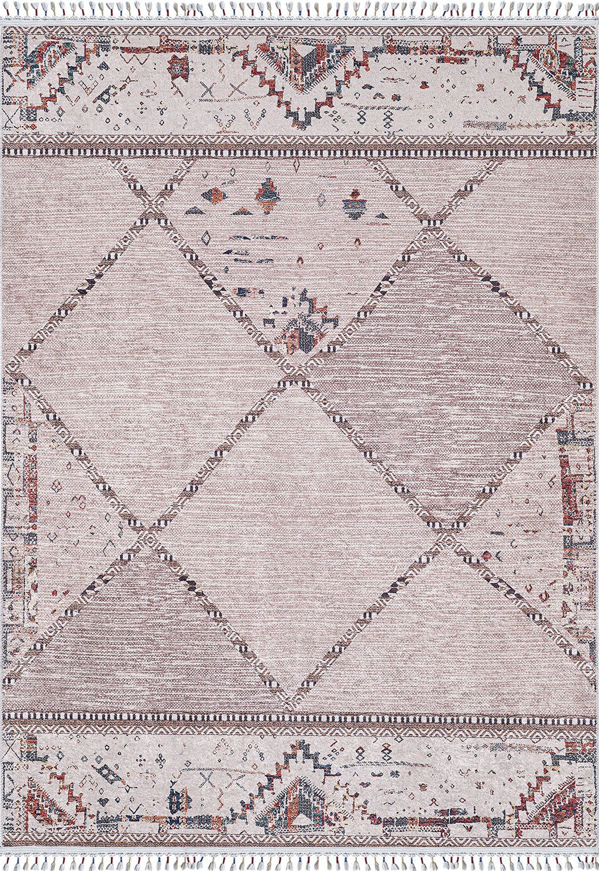 Omniya Moroccan Diamond Trellis Beige Rug